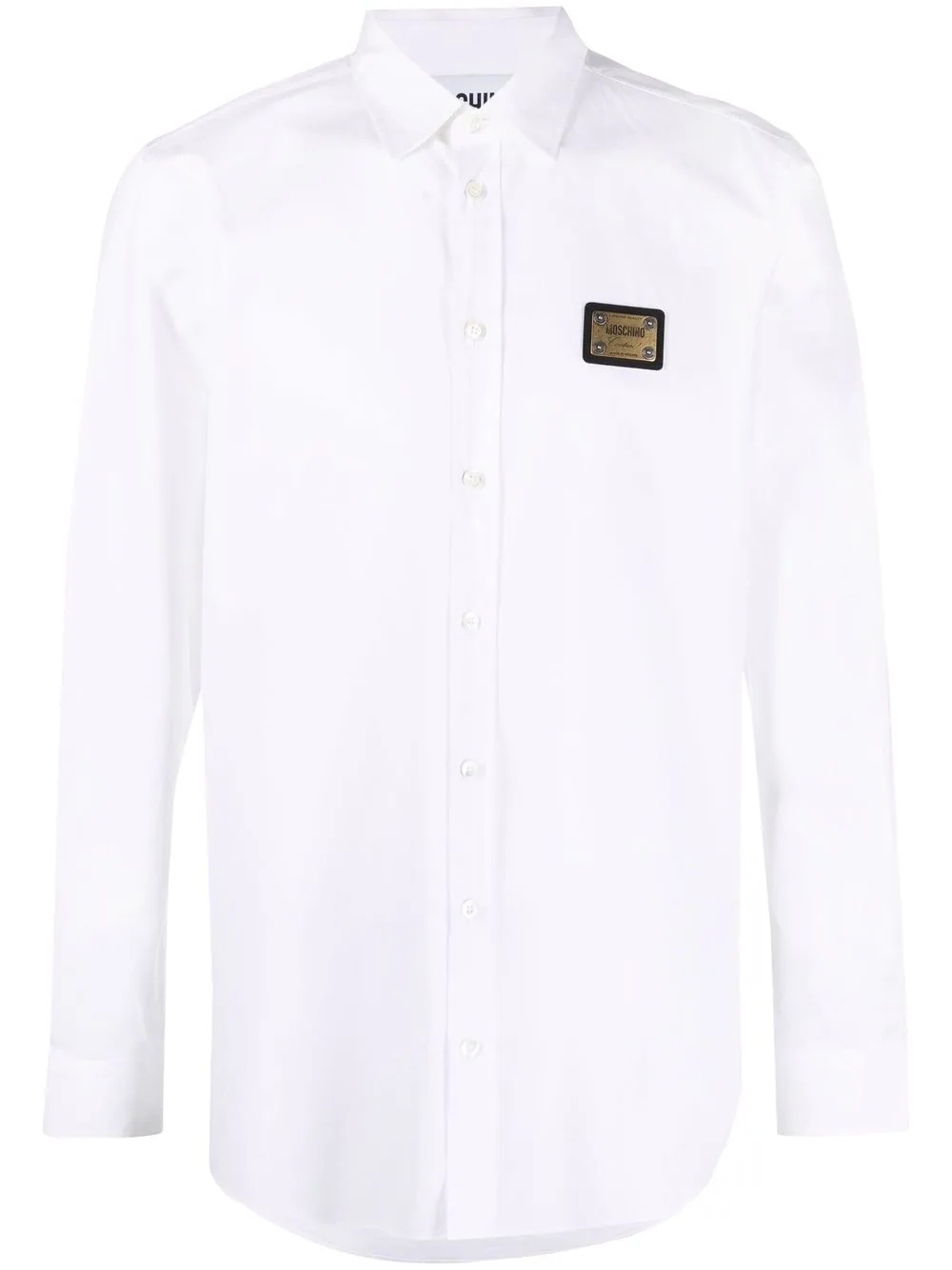 cotton logo plaque shirt - 1