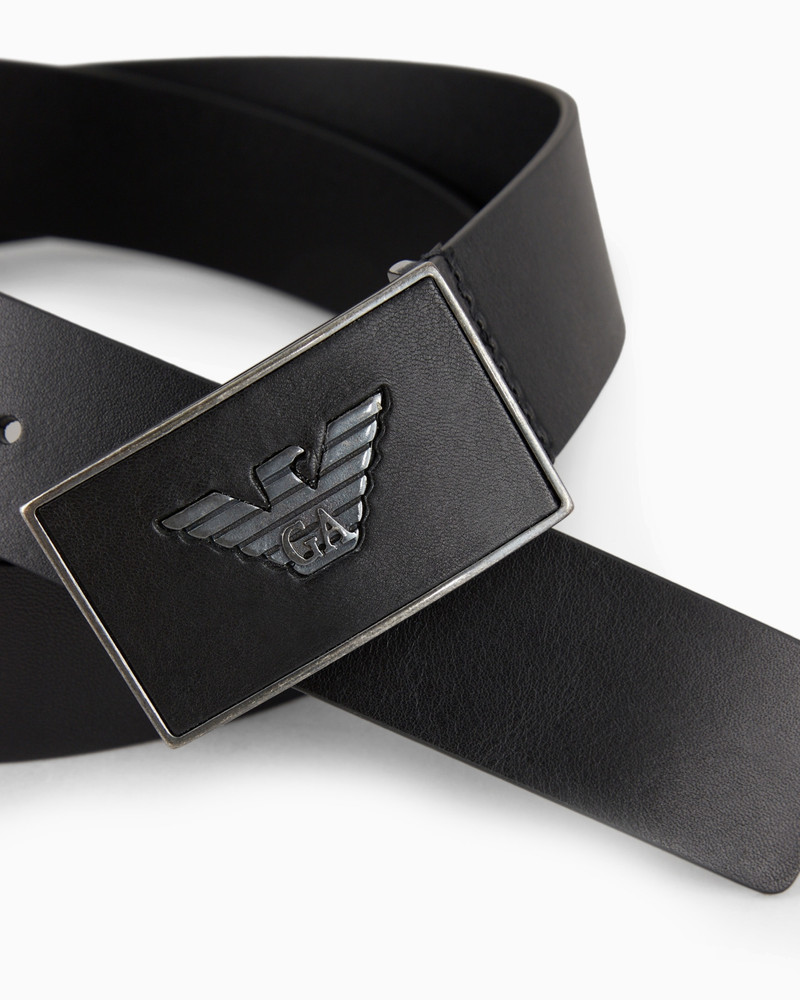 EMPORIO ARMANI LEATHER BELT WITH EAGLE PLATE outlook