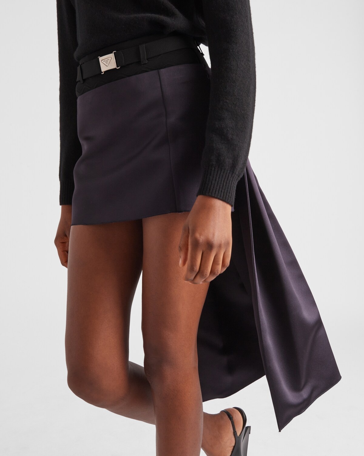 Double satin miniskirt - 3