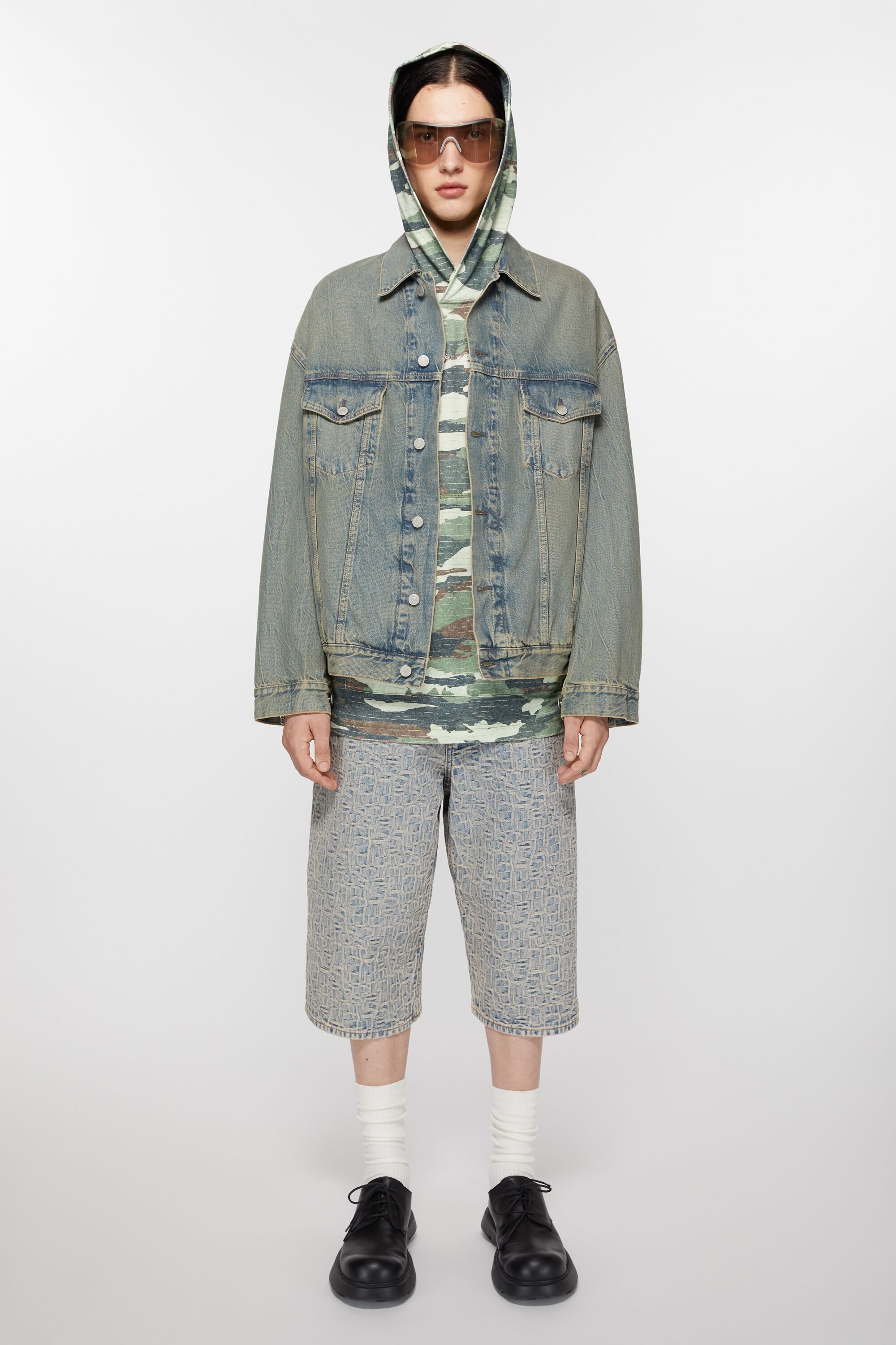 Denim jacket - Oversized fit - Blue/beige - 2