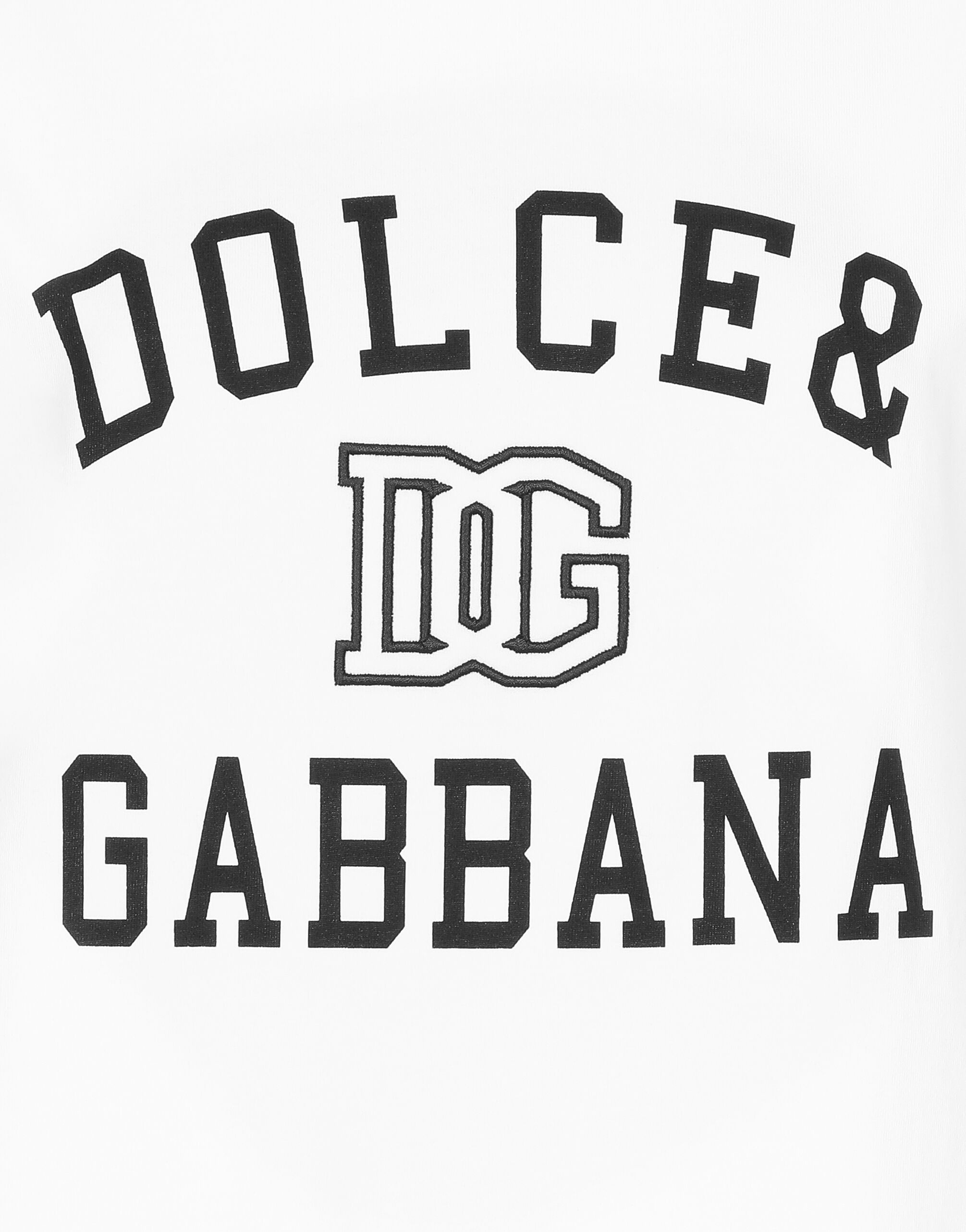 Jersey T-shirt with Dolce&Gabbana logo embroidery and lettering - 6