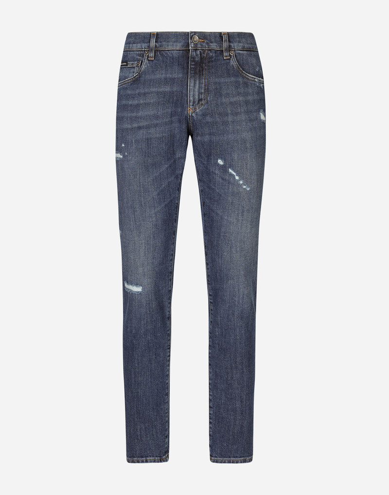 Slim-fit stretch blue denim jeans 1