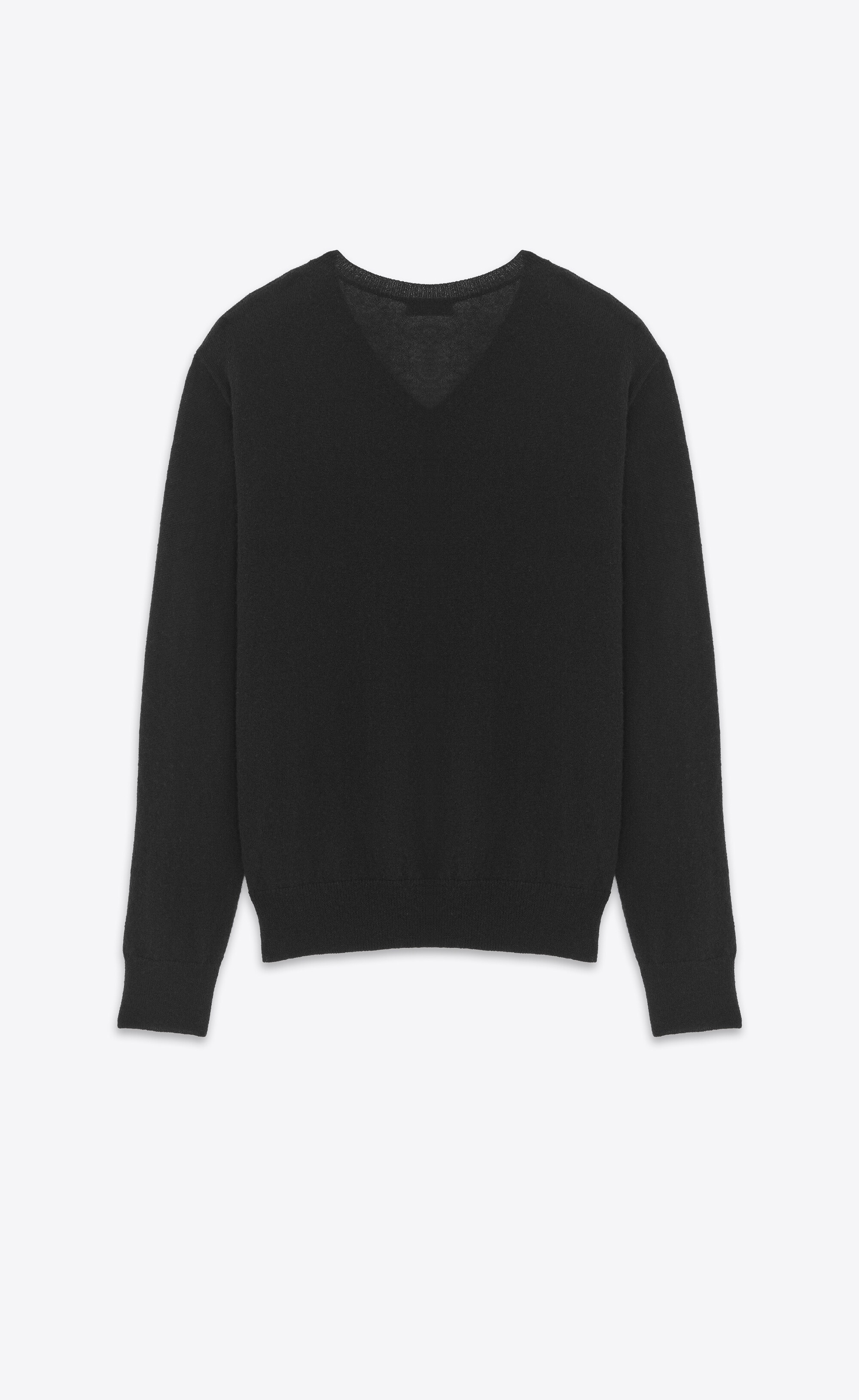 v-neck sweater in cashmere and silk - 2