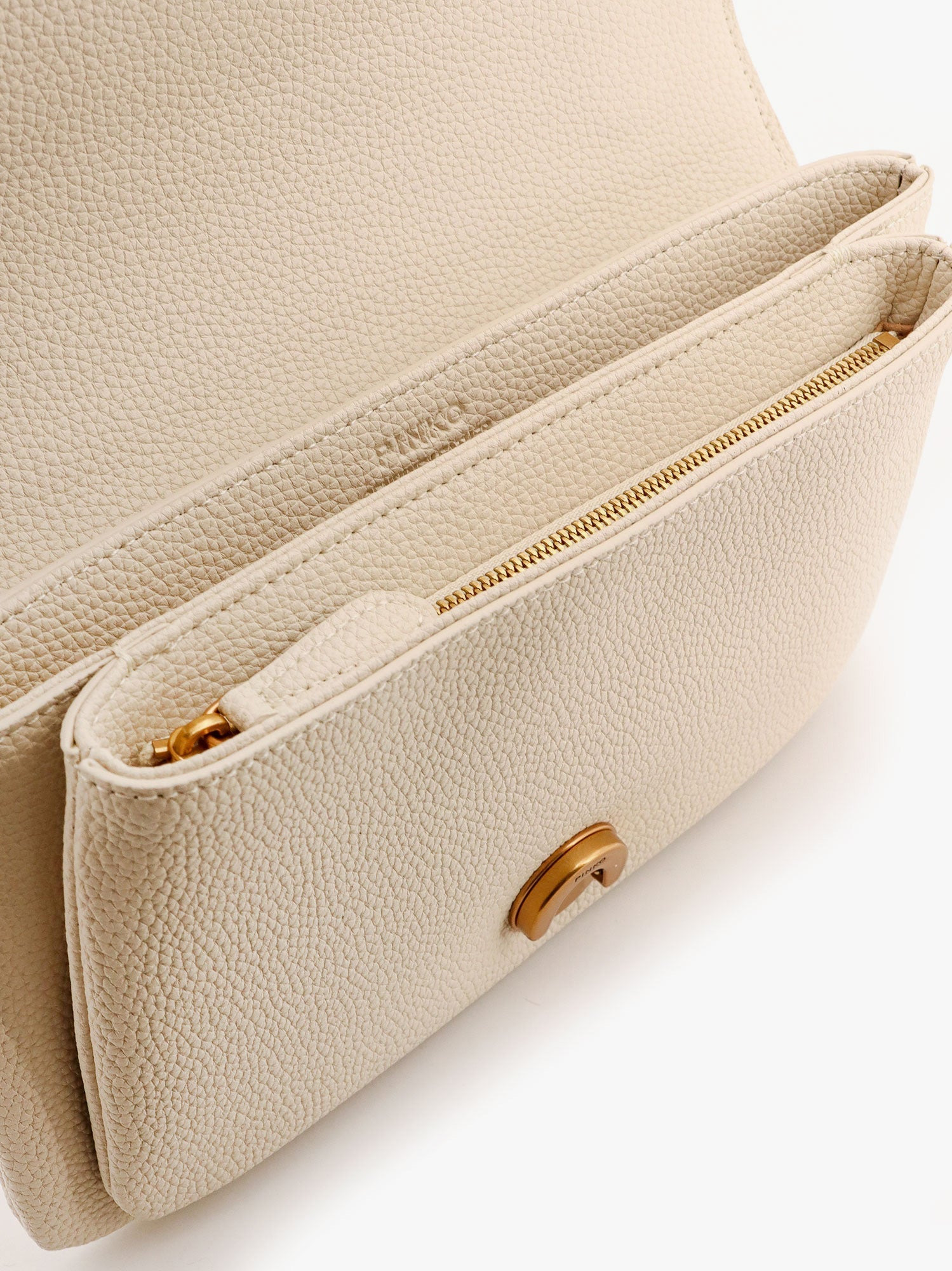 Pinko Leather Shoulder Bag With Metal Love Birds Buckle - 4