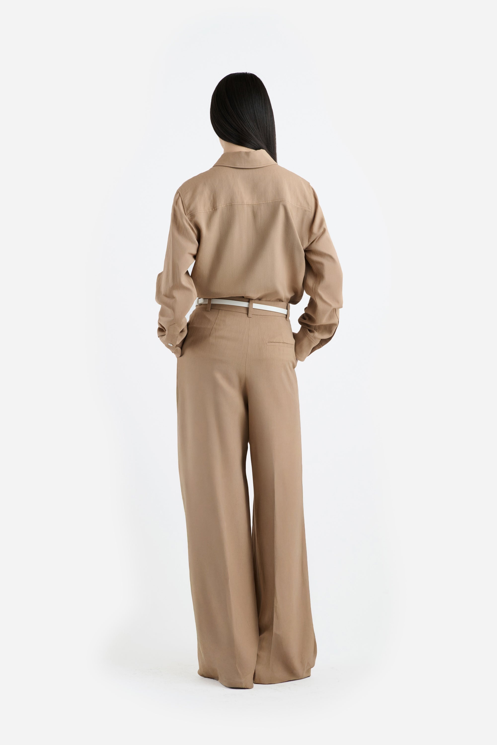 WIDE LEG PLEATED TROUSER - 3