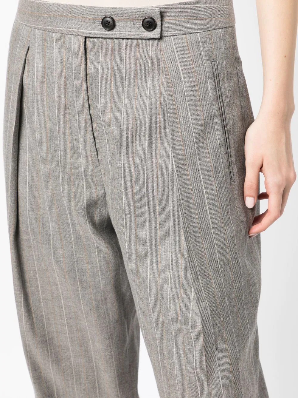 high-waisted tapered trousers - 5