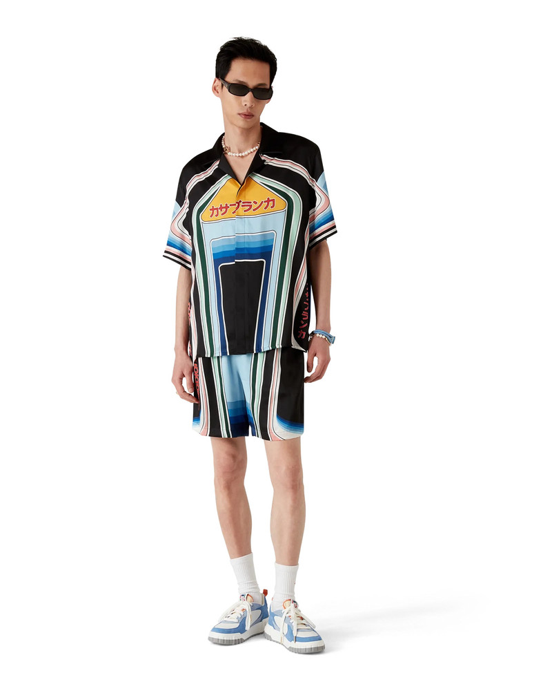 CASABLANCA Graphic Mountain Silk Short Sleeve Shirt outlook