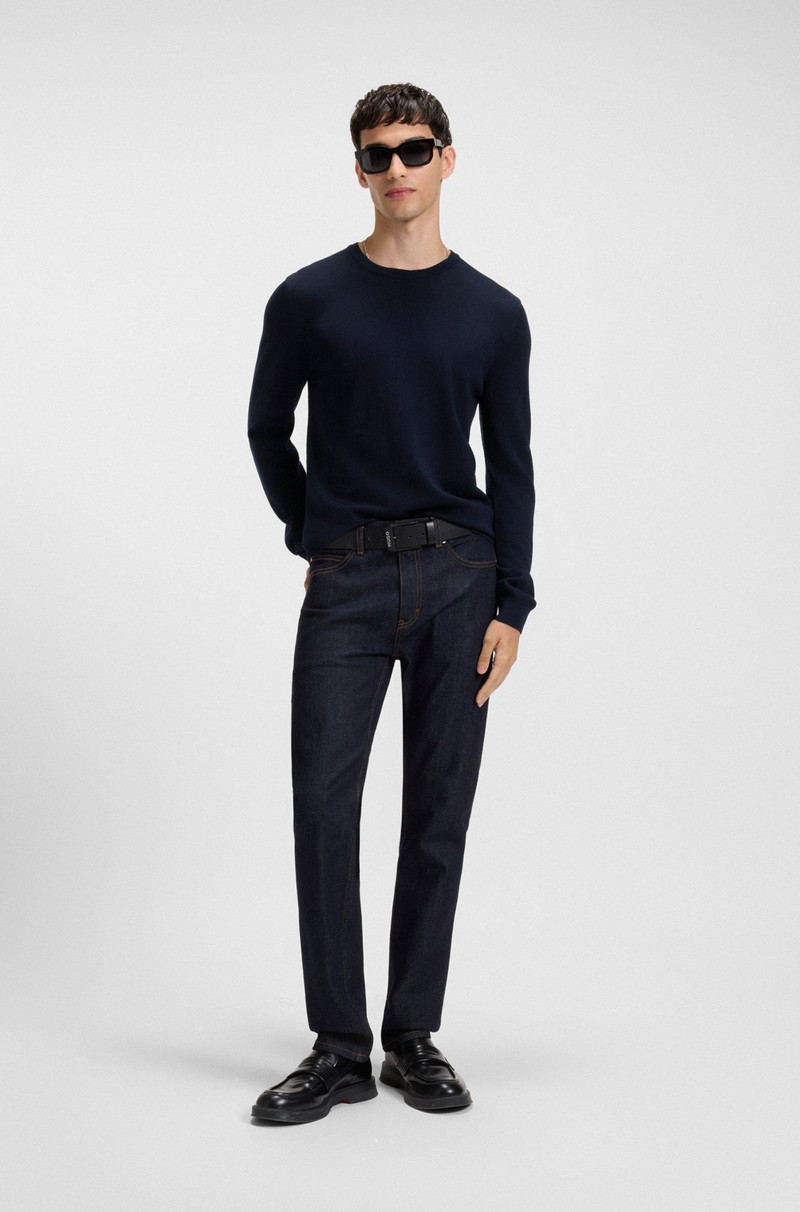 HUGO VIRGIN-WOOL SWEATER WITH EMBROIDERED LOGO outlook