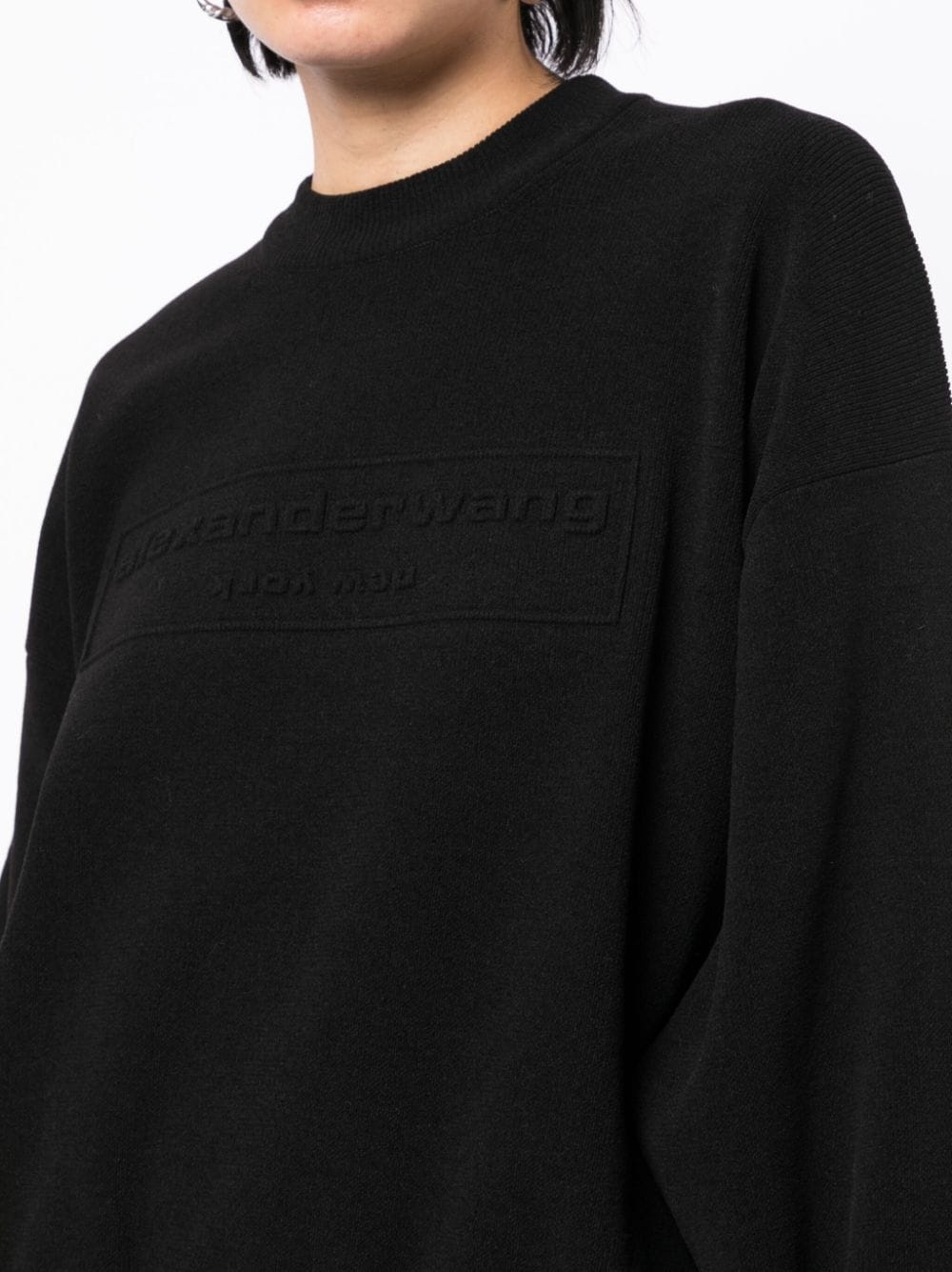 ALEXANDER WANG Women Embossed Logo Ribbed Pullover - 4