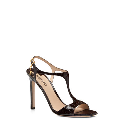 TOM FORD GLOSSY STAMPED CROCODILE LEATHER ANGELINA SANDAL outlook