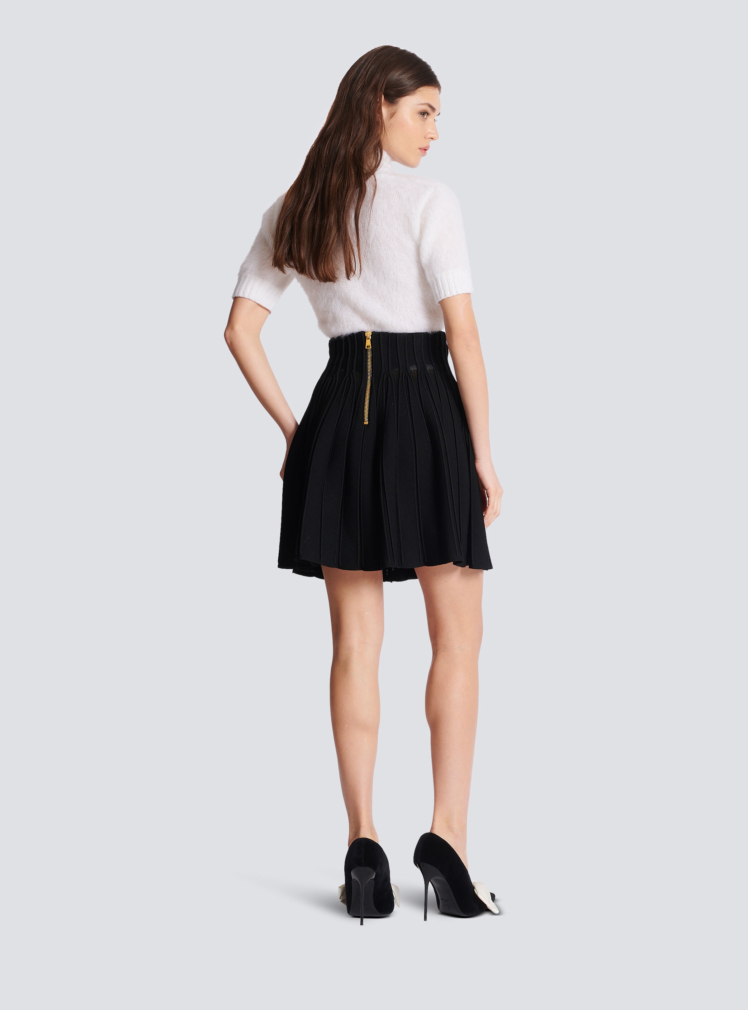 Ribbed knit skater skirt - 4