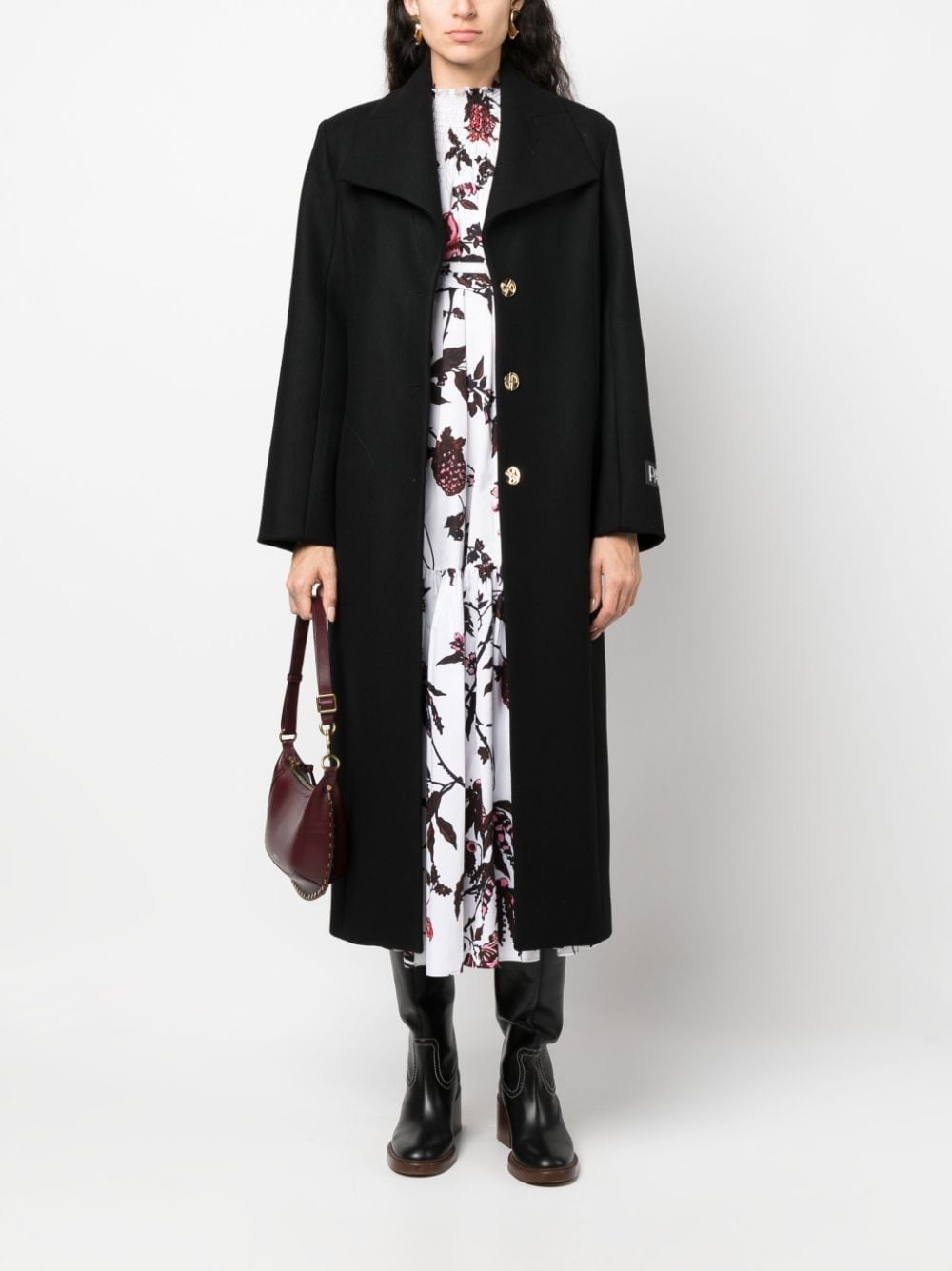 single-breasted wool-blend coat - 2