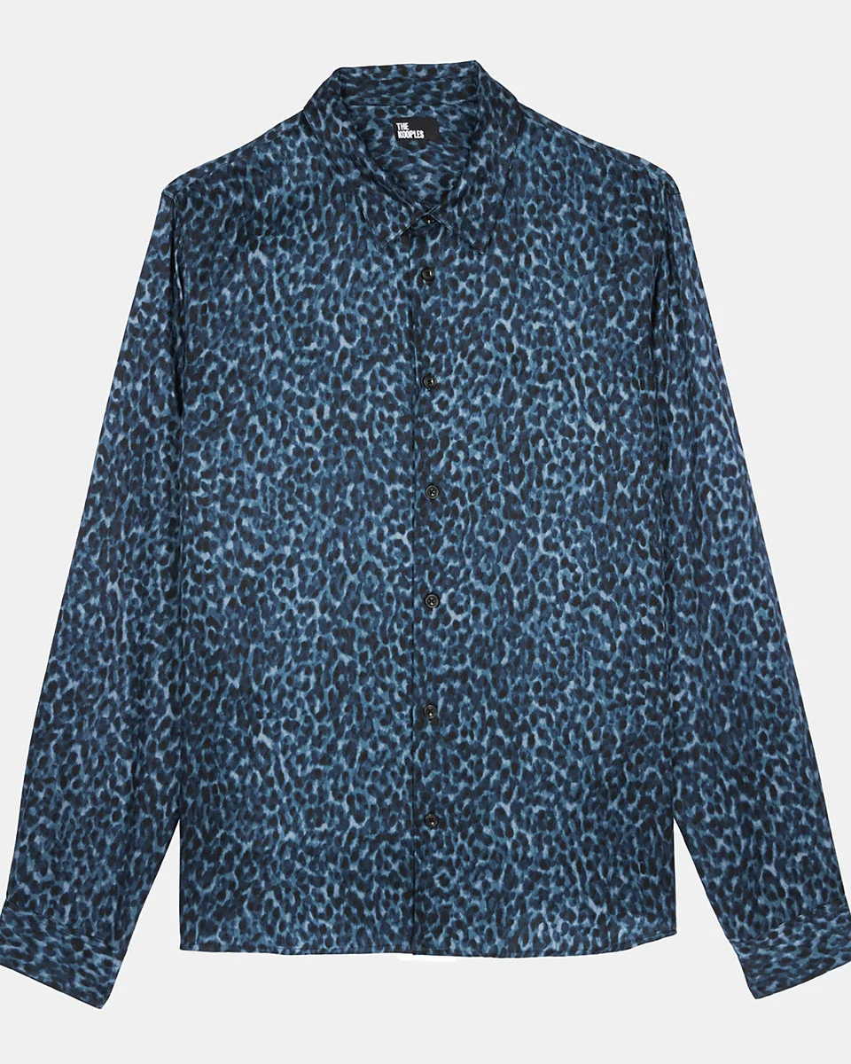 LEOPARD PRINT SILK BLEND SHIRT - 1