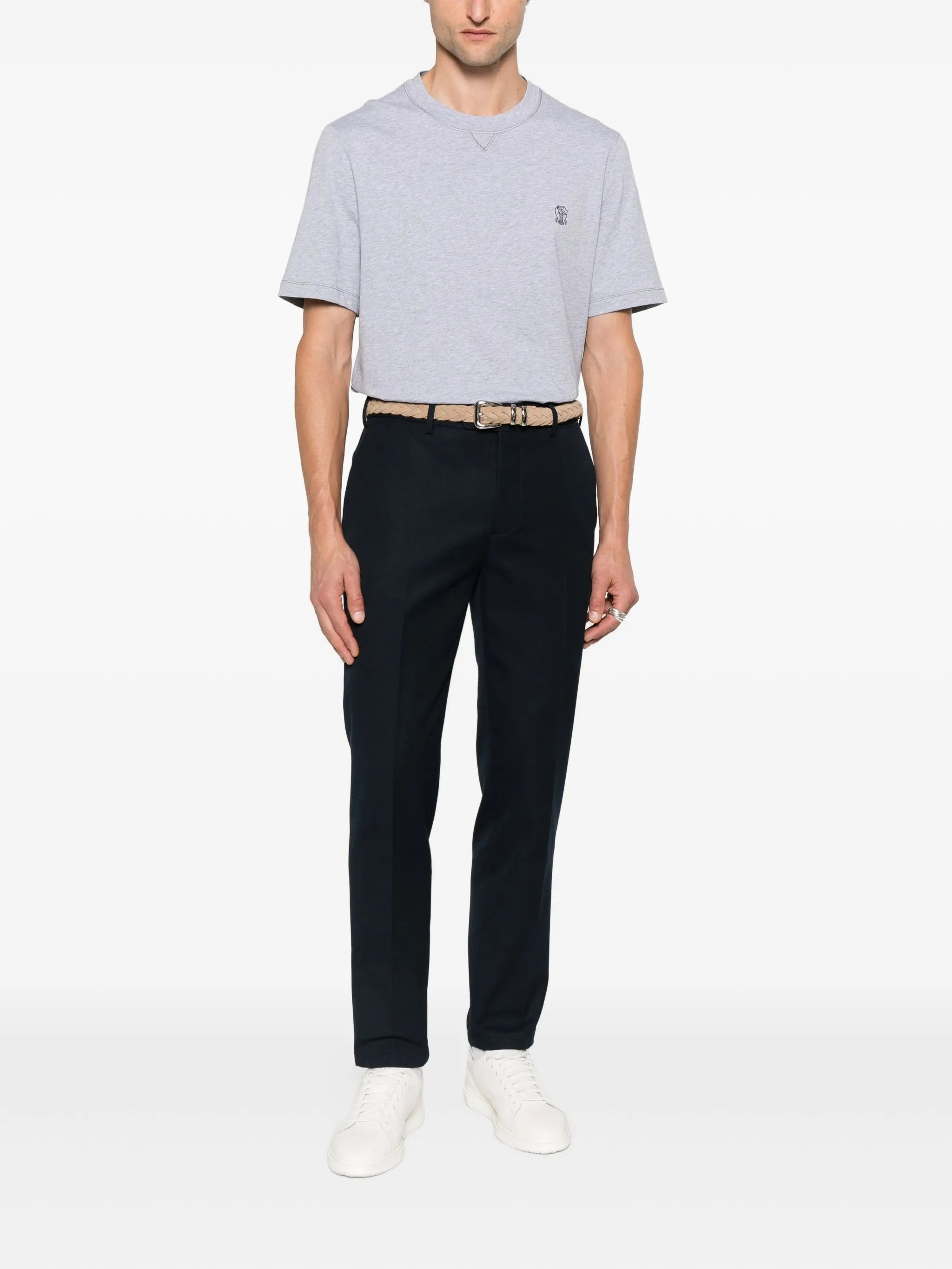 Brunello Cucinelli Embroidered Cotton T-shirt - 3