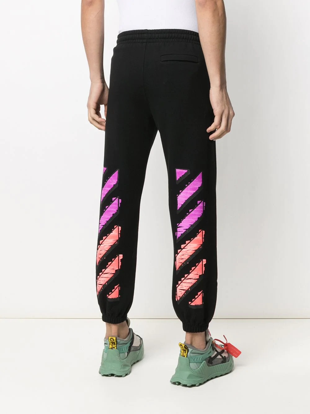 diag-print track pants - 4