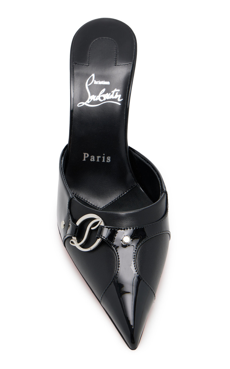 Christian Louboutin CL in 90s 80mm Patent Leather Mules black outlook