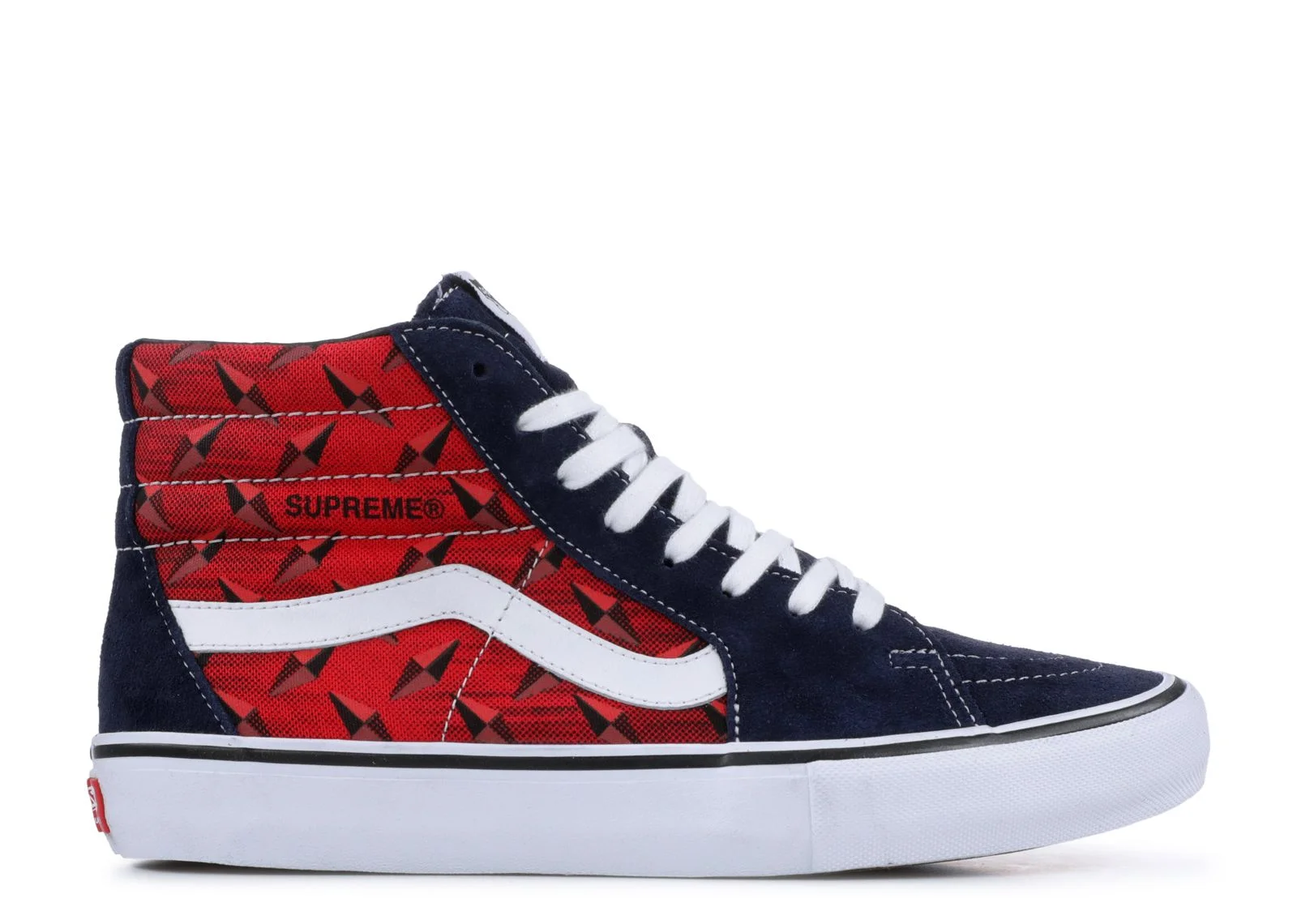 SUPREME X SK8-HI PRO 'DIAMOND PLATE NAVY RED' - 1