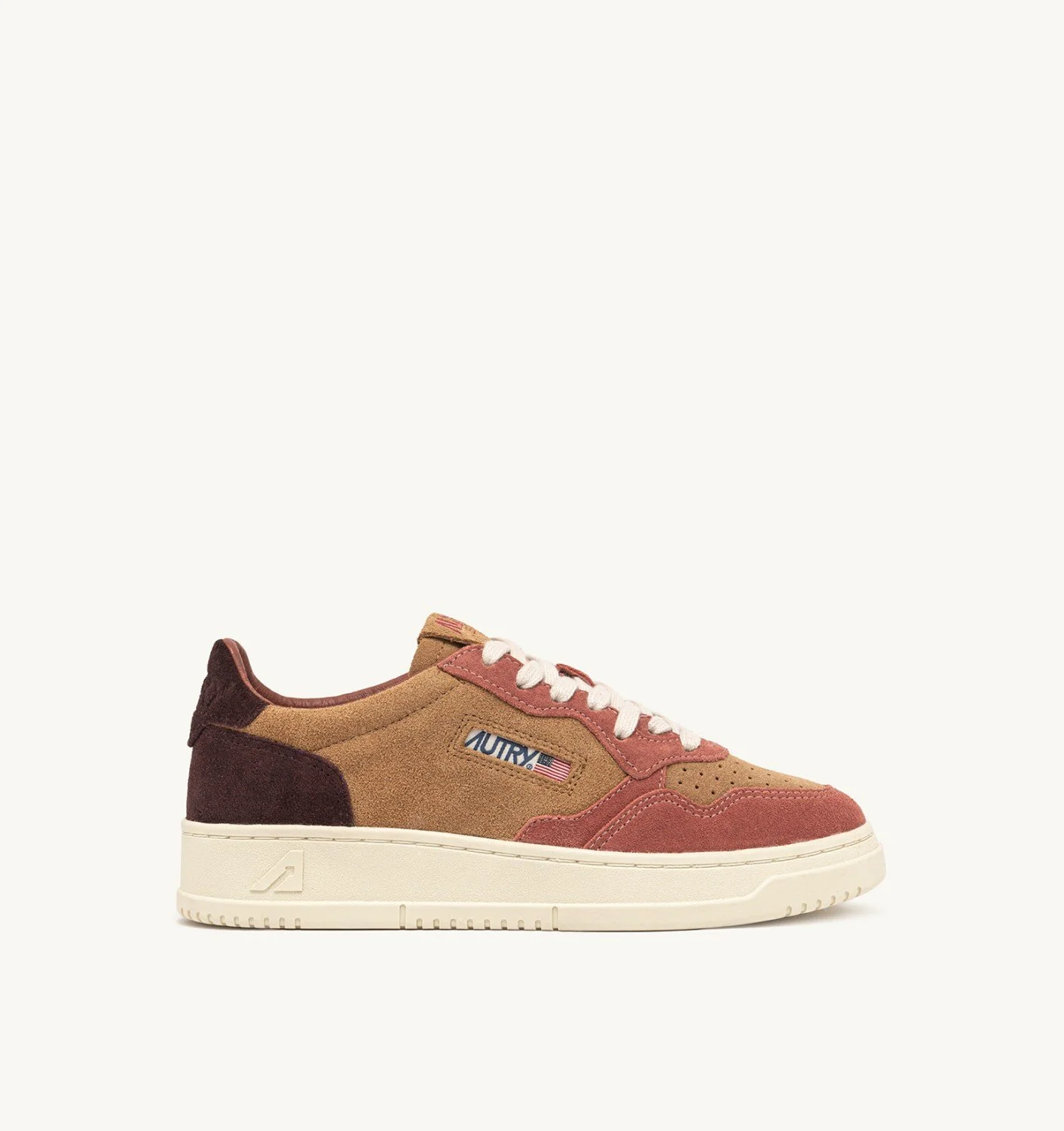 MEDALIST LOW SNEAKERS IN TRICOLOR BONITO STREET AND WINE SUEDE - 1