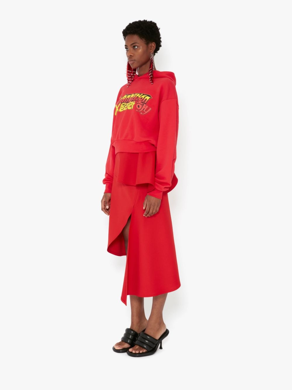 RUN HANY PRINT CROPPED HOODIE - 3
