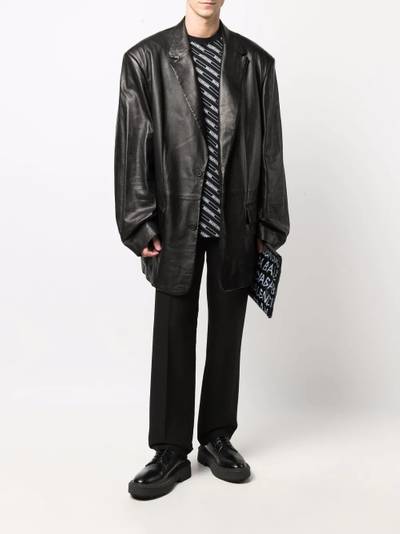 BALENCIAGA single-breasted leather blazer outlook