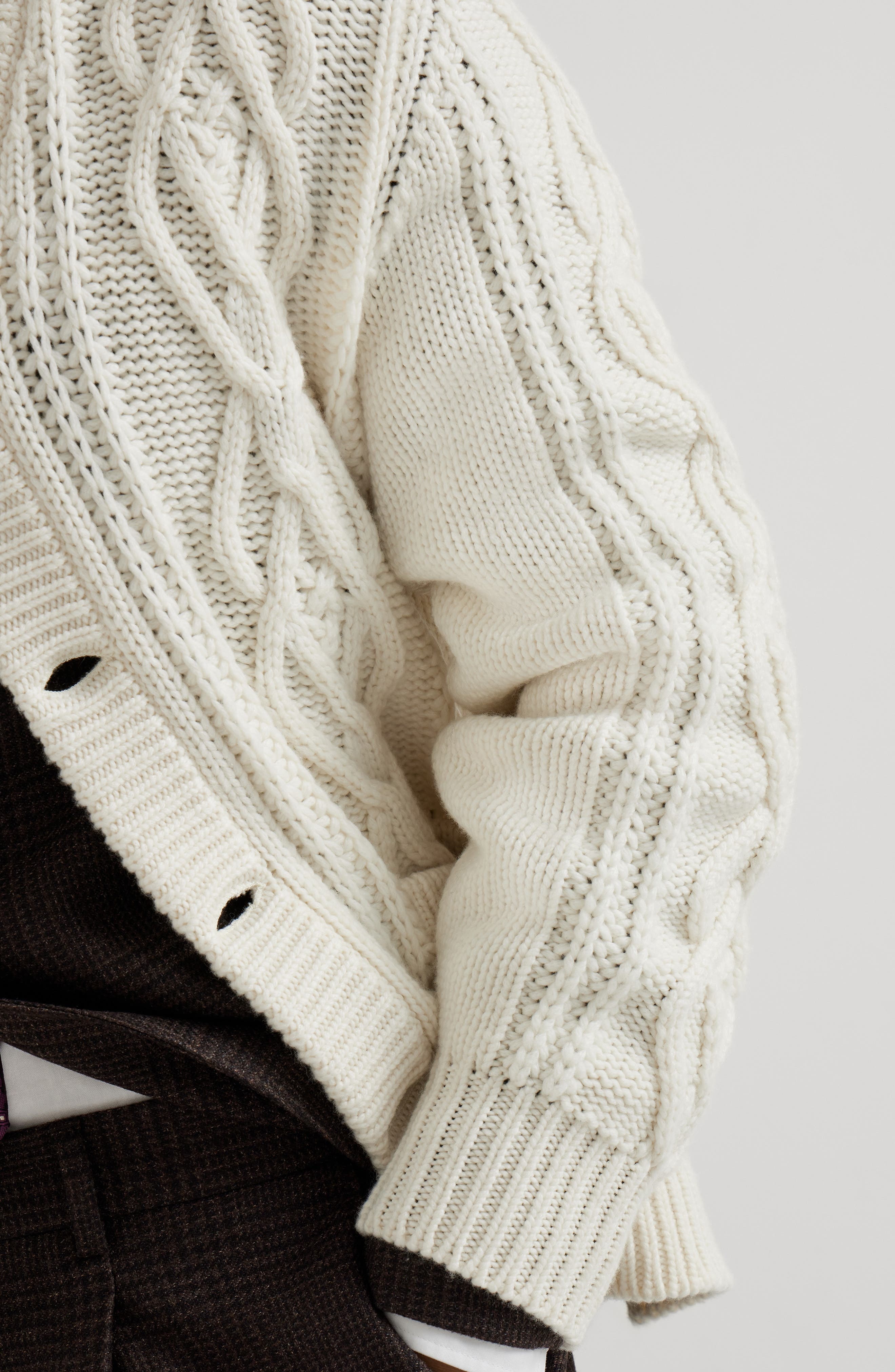 Brunello Cucinelli Cable knit cardigan in Panama at Nordstrom - 4