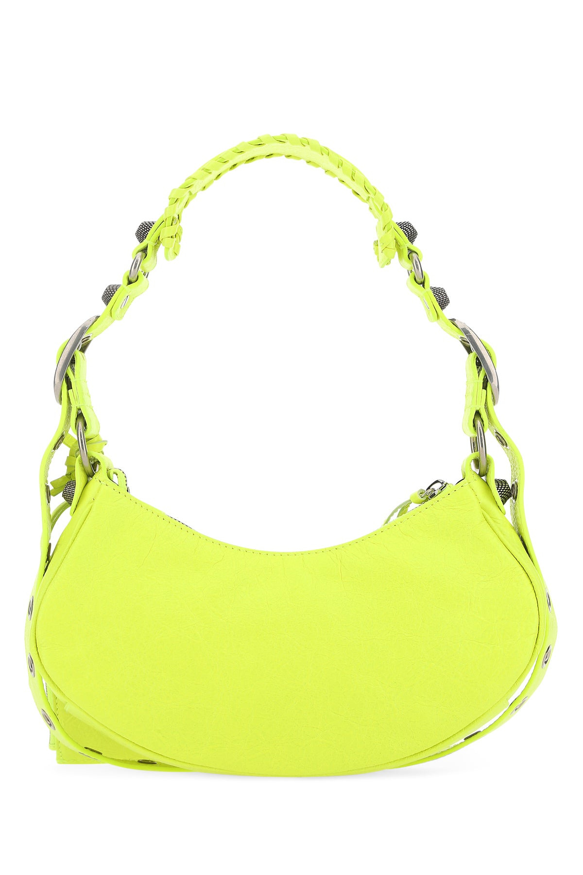 Fluo yellow nappa leather Le Cagole XS shoulder bag - 3
