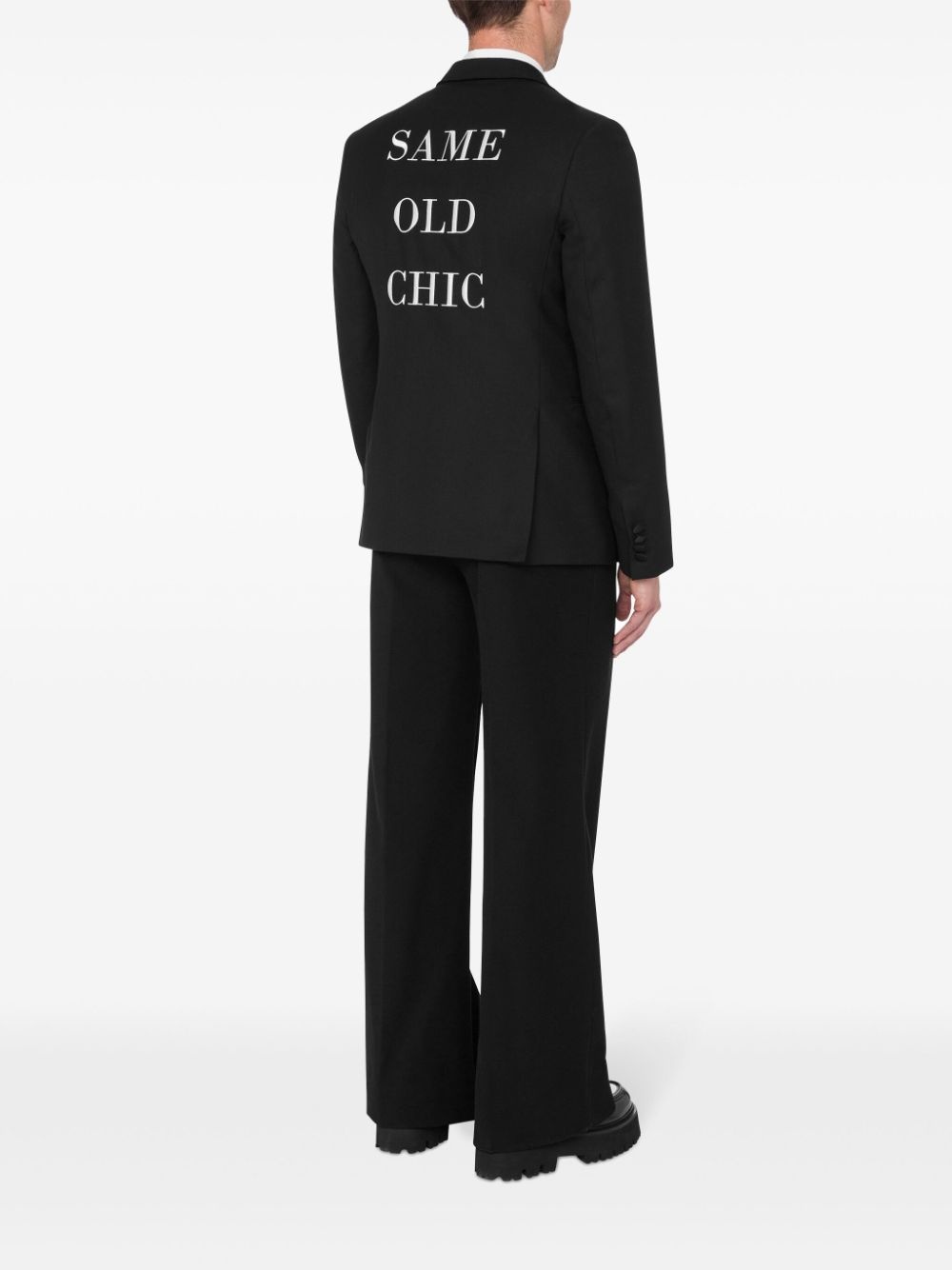 embroidered-slogan virgin wool jacket - 3