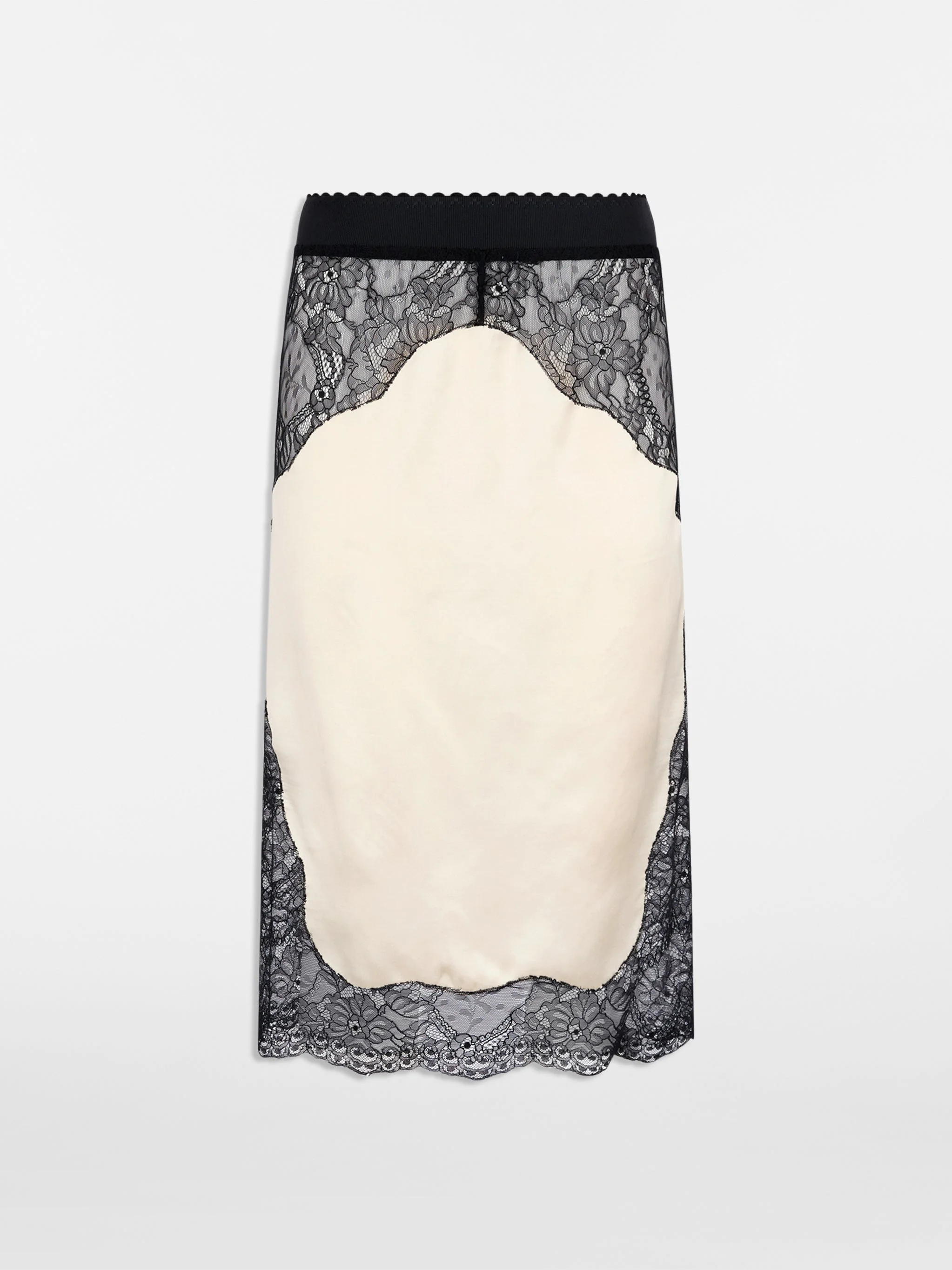BLACK AND IVORY MIDI SKIRT - 1
