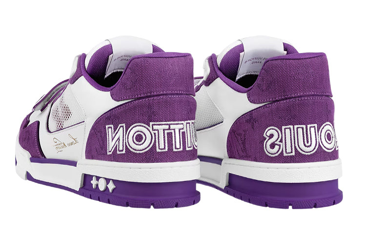 LOUIS VUITTON LV Trainer 'White Violet' 1ABLYL - 3