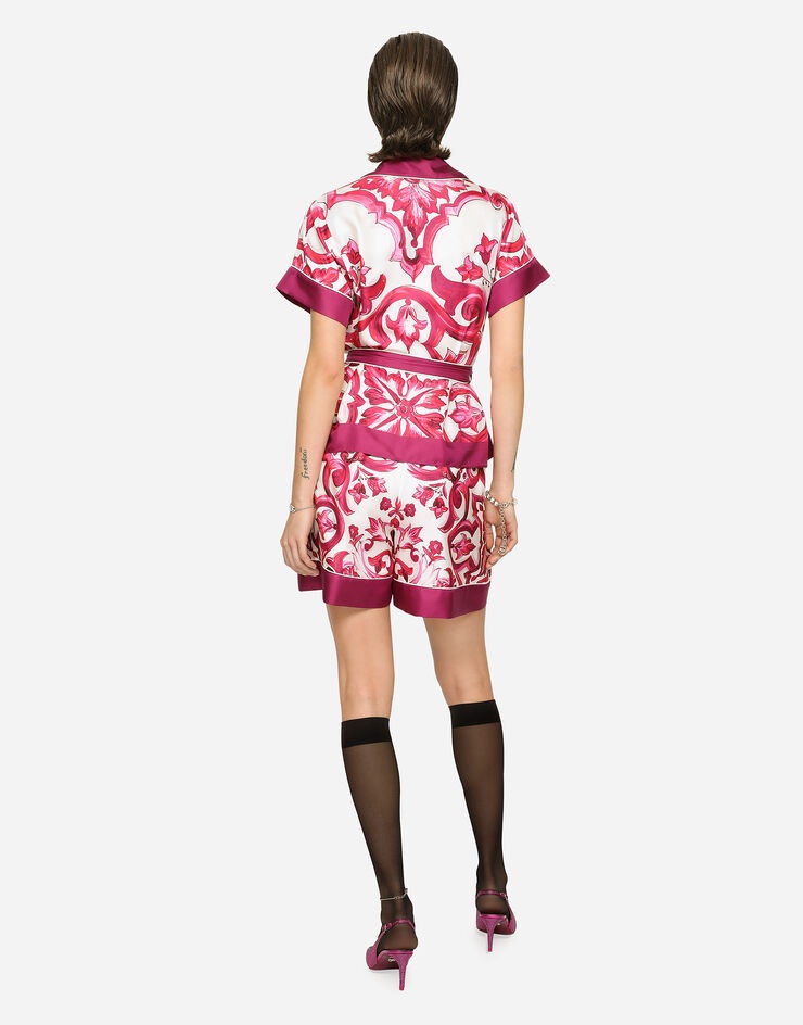Majolica-print twill pajama shorts - 3