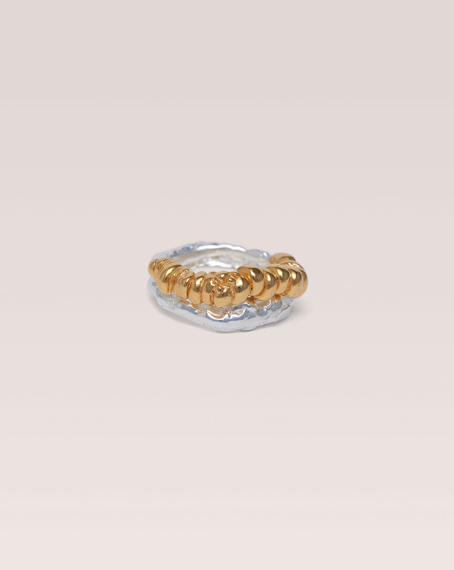ANNI - Gold plated recycled silver ring - 1