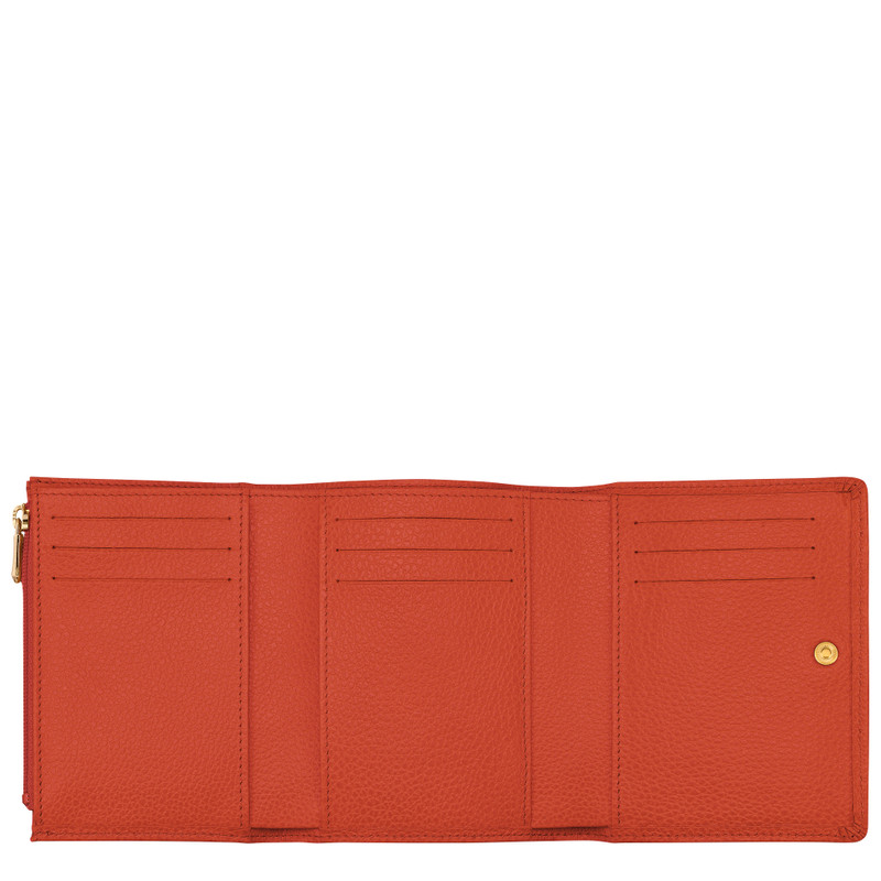 Longchamp Le Foulonné Wallet Paprika - Leather outlook