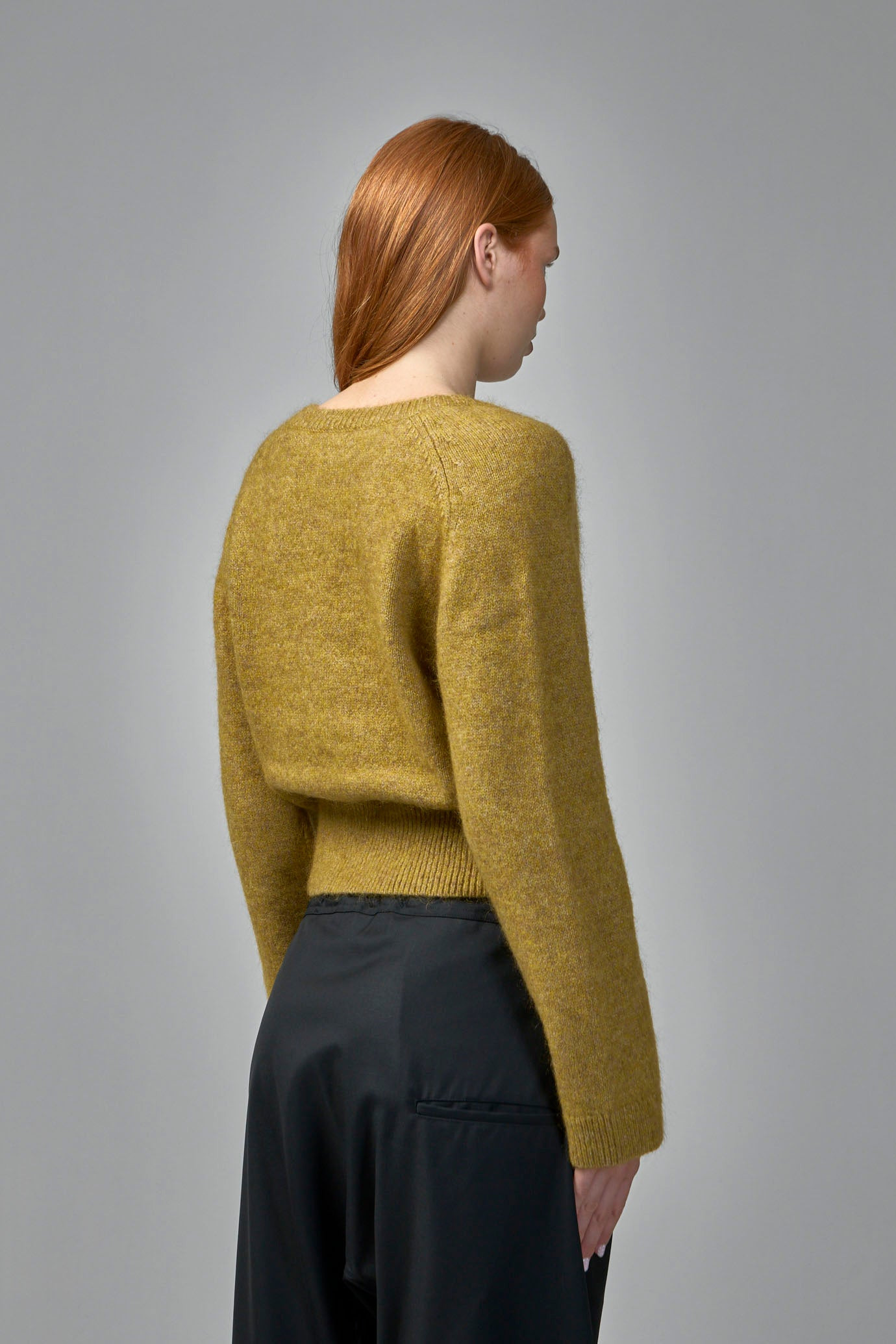 Brushed Mohair Mix Deep V-Neck - 4