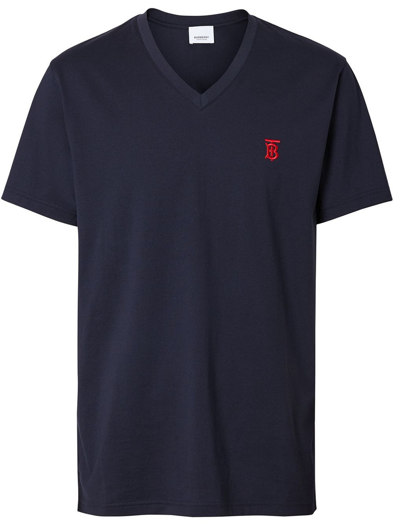 monogram motif V-neck T-shirt 1
