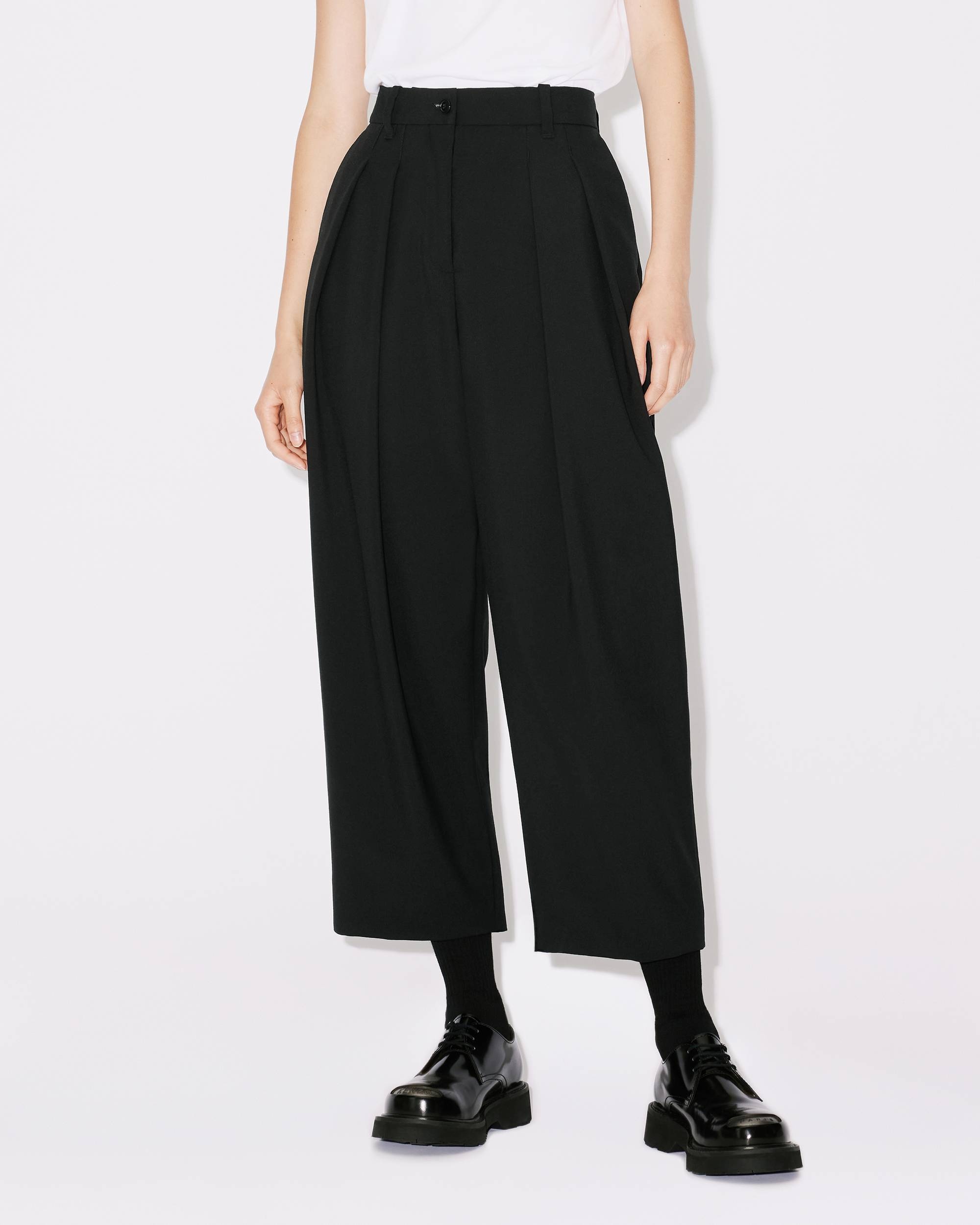 Pleated pure wool trousers - 4