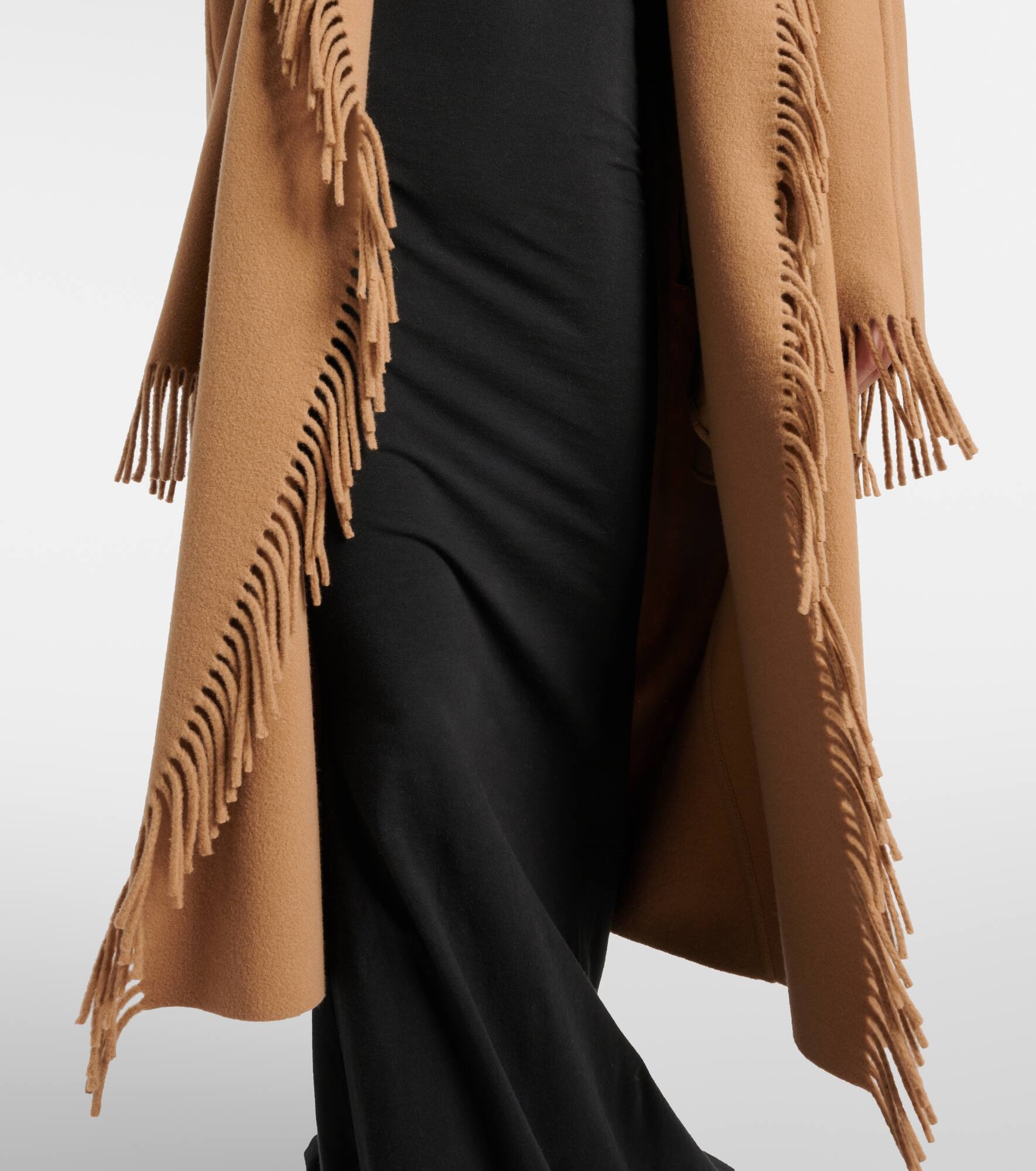 Fringed wool wrap coat - 5