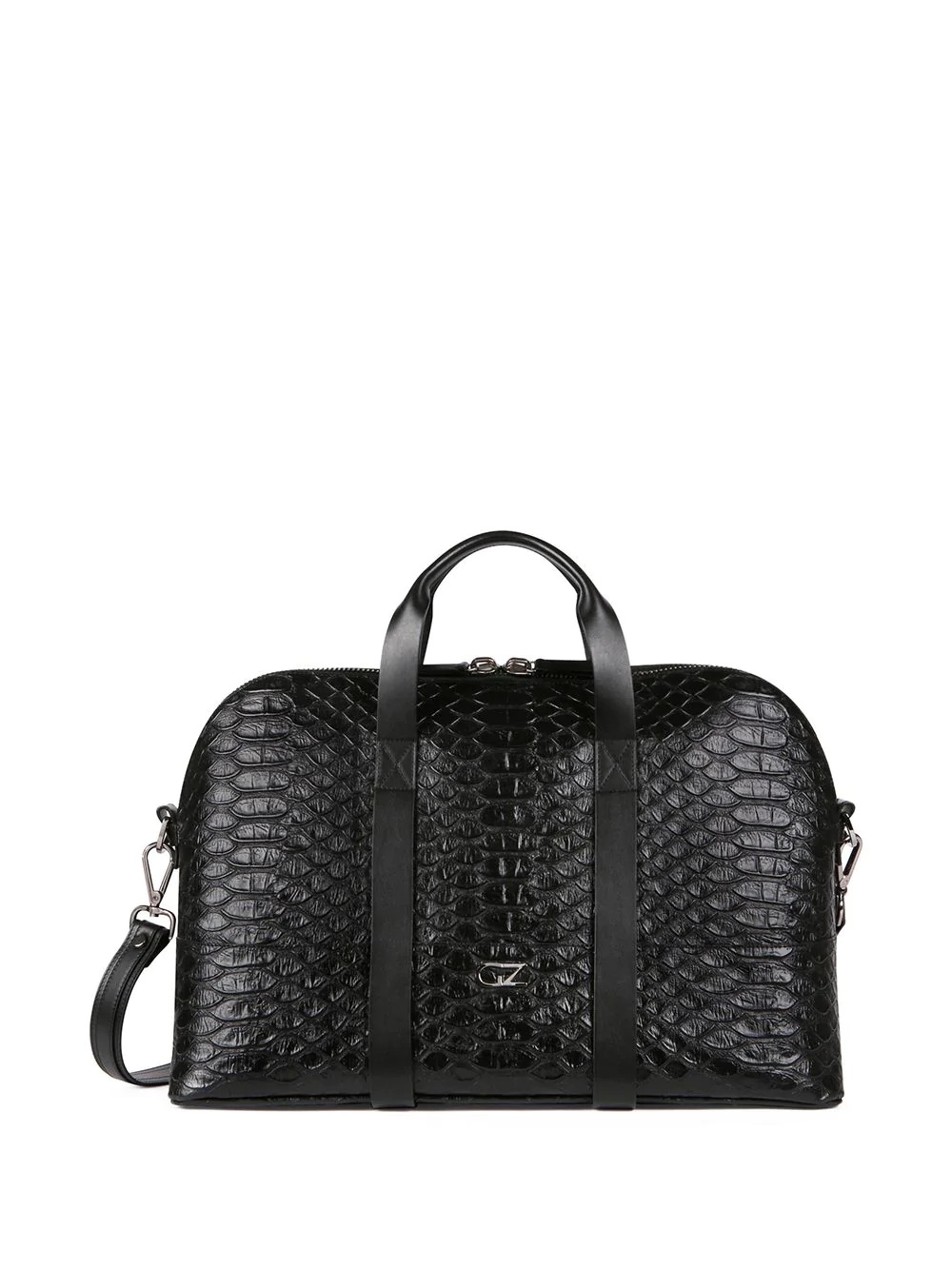 snakeskin-effect logo holdall bag  - 1