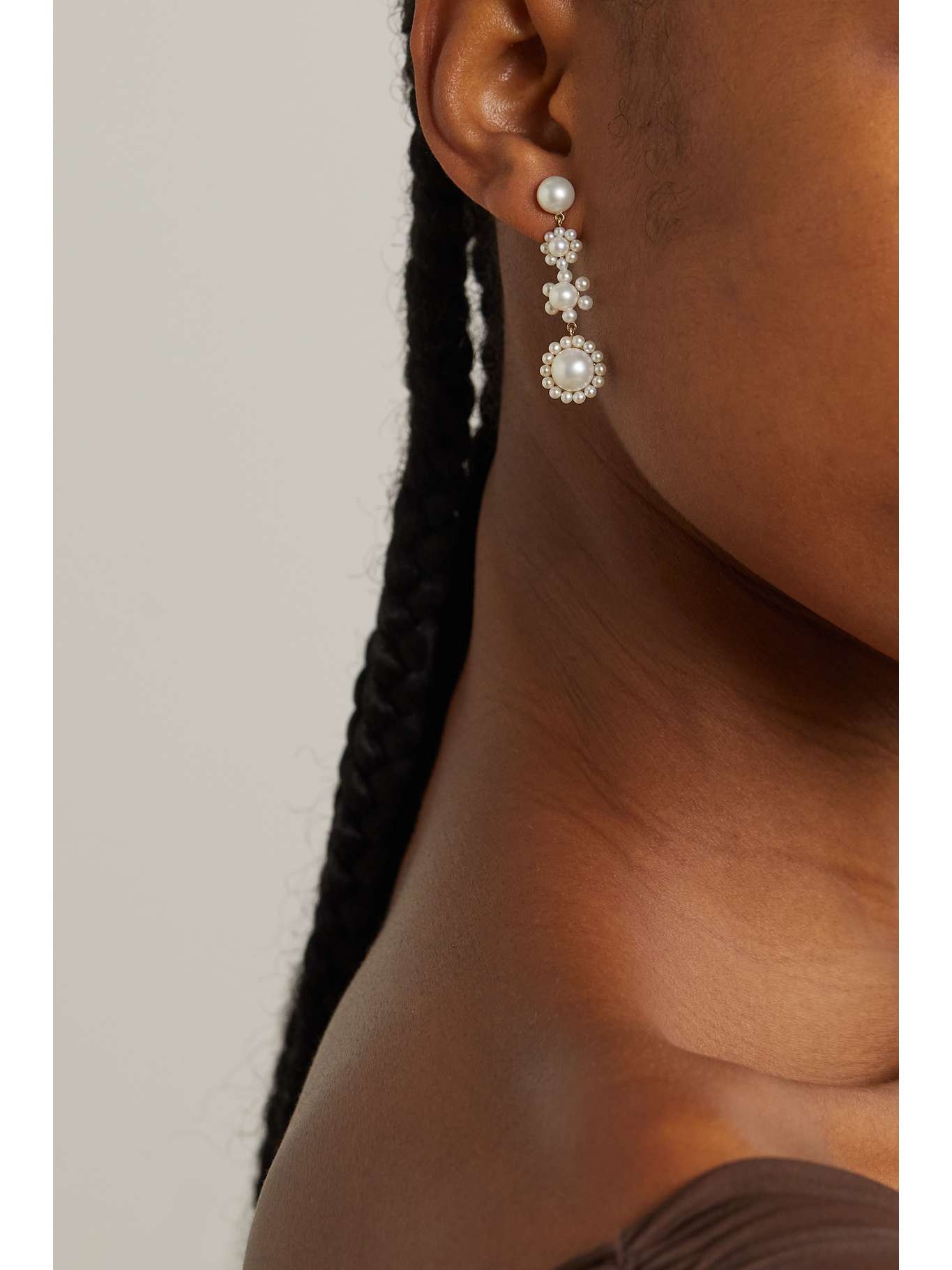 Fleur Jeanne 14-karat recycled gold pearl earrings - 2