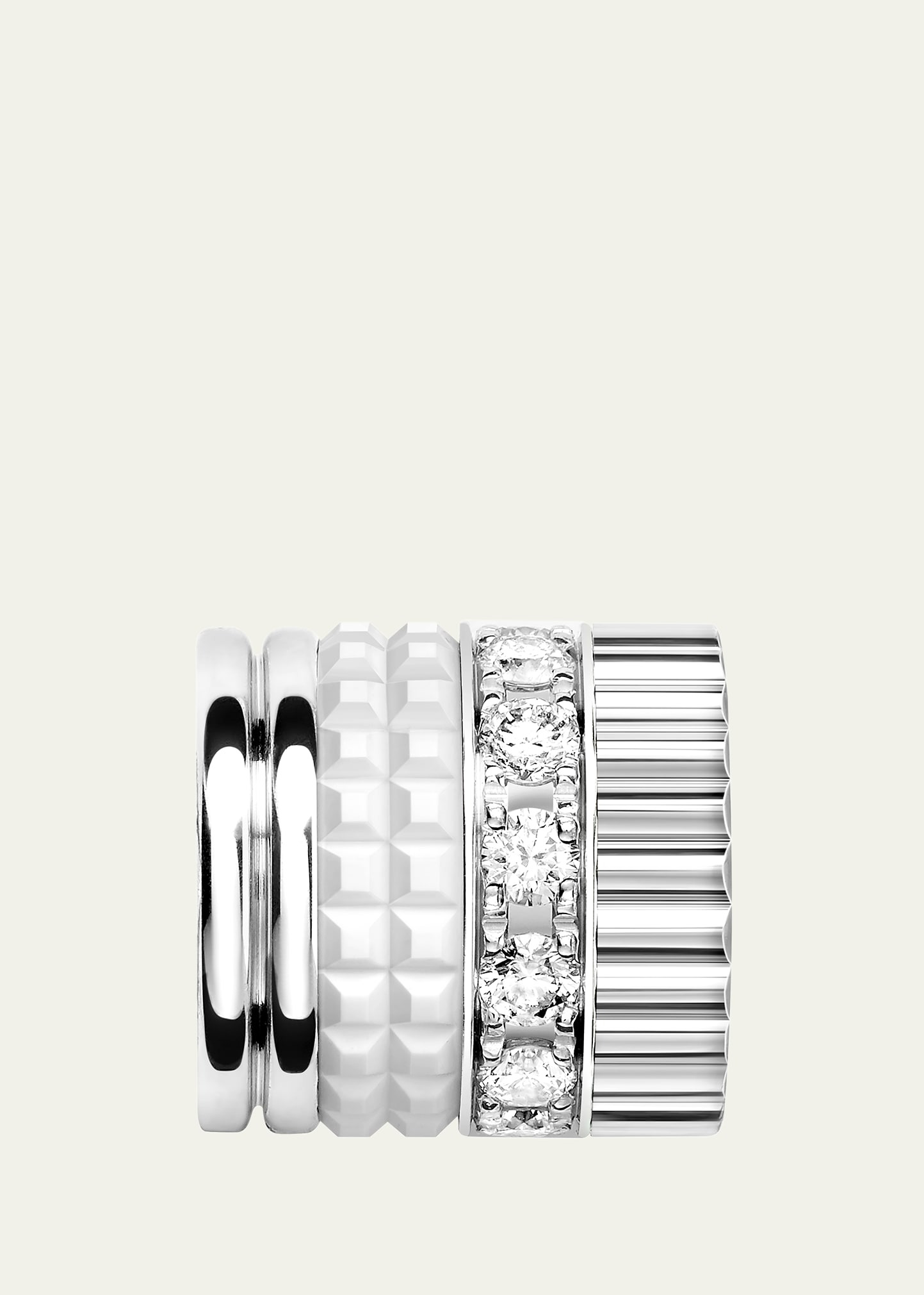 Quatre Double White Edition Small 18K White Gold Tie Necklace - 3