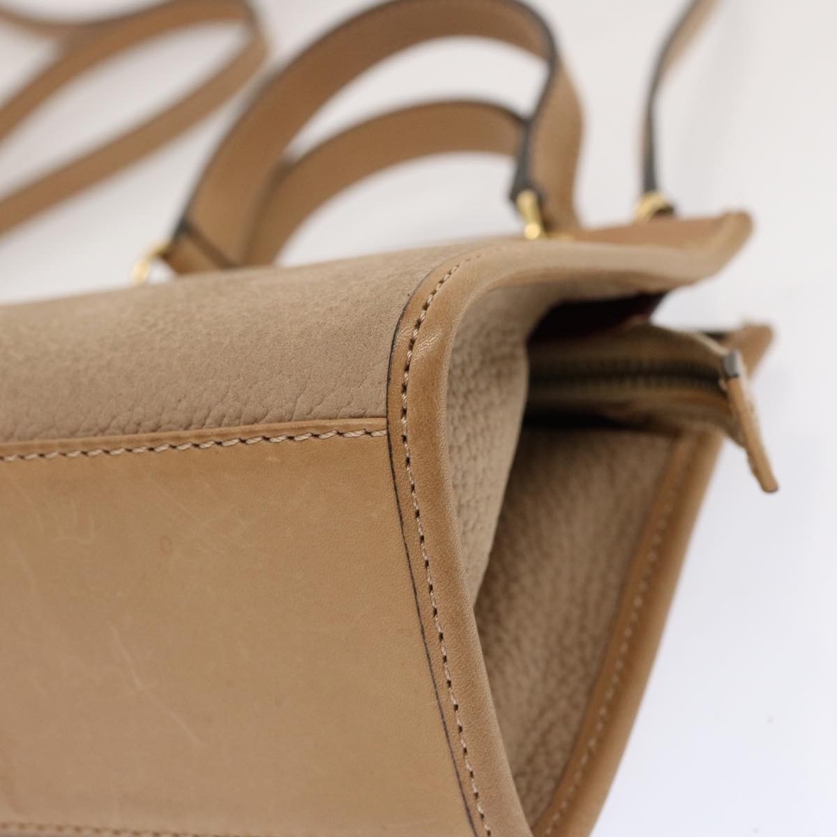 CELINE Hand Bag Leather Beige - 15