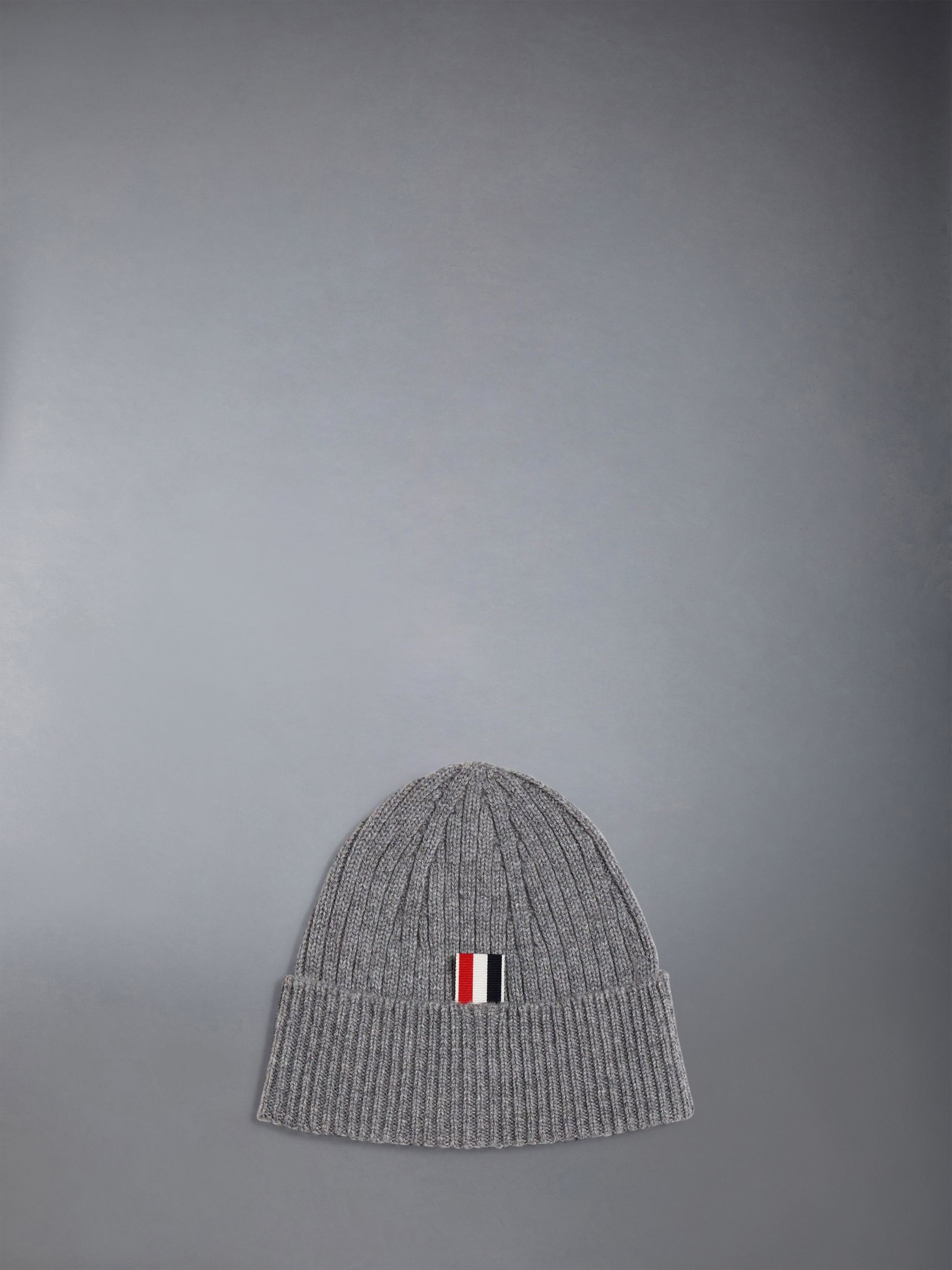 Grey Cashmere 4-Bar Cuff Beanie - 2