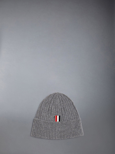 Thom Browne Grey Cashmere 4-Bar Cuff Beanie outlook