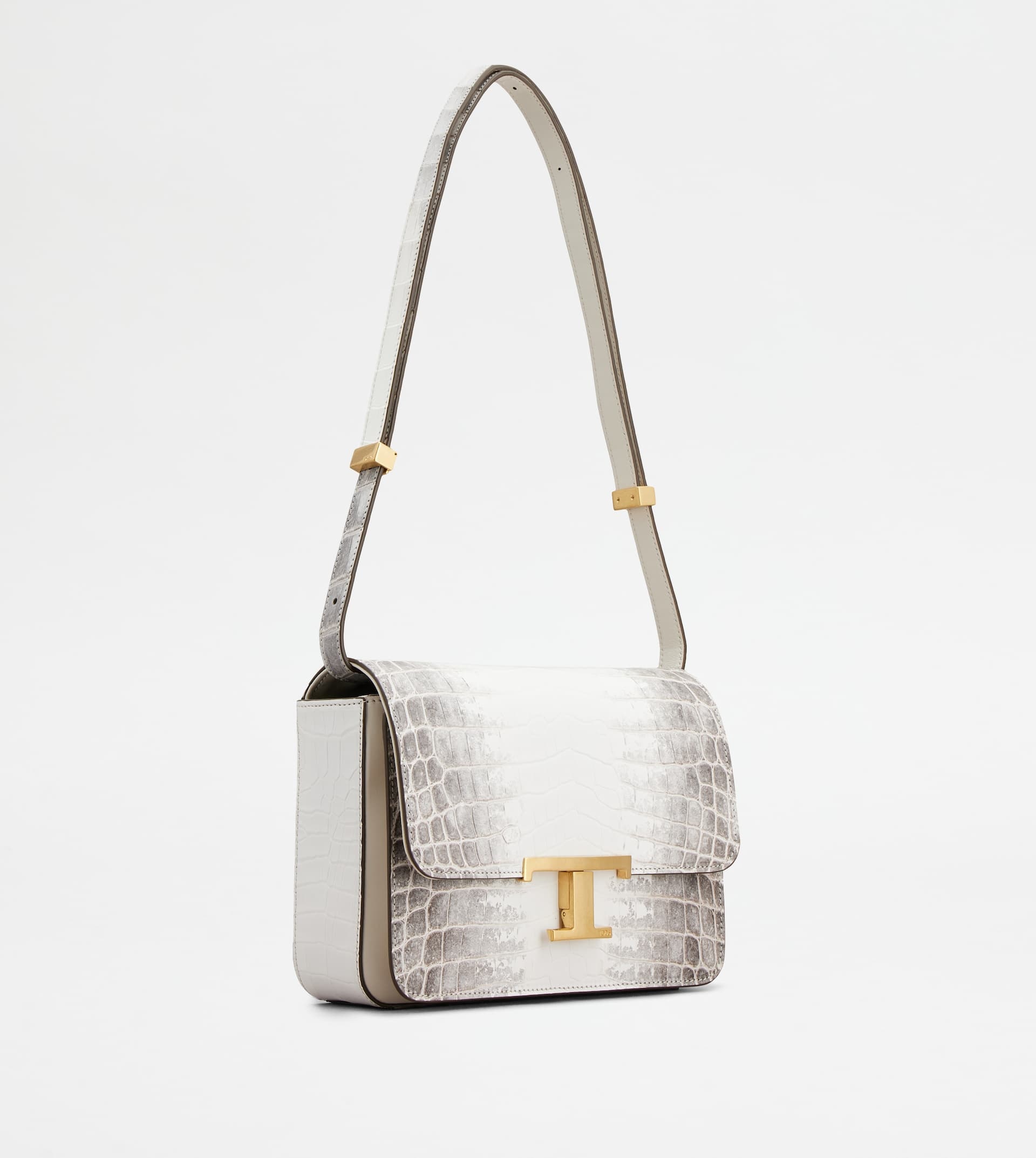 T TIMELESS CROSSBODY BAG IN CROCODILE MINI - WHITE, GREY - 3