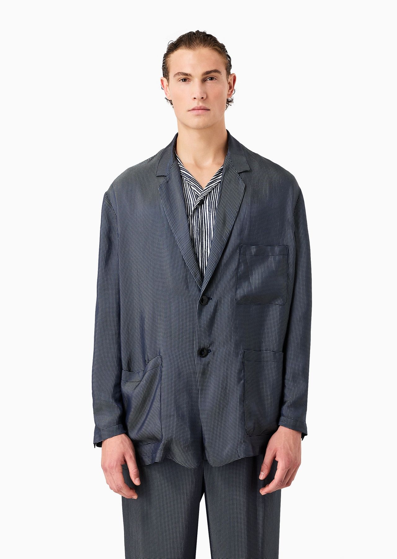 Single-breasted viscose-blend jacquard jacket - 2