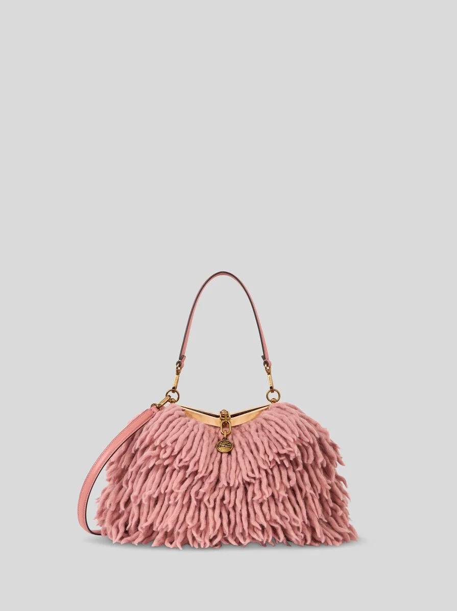 SMALL WOOL VELA BAG WITH FRINGING - 1