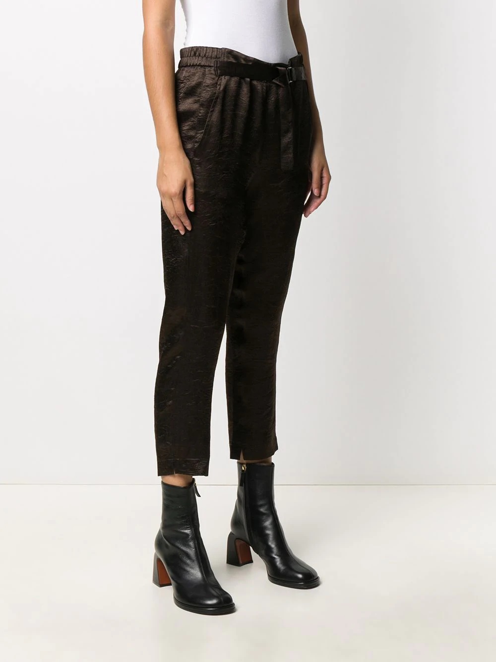 cropped belted trousers - 3