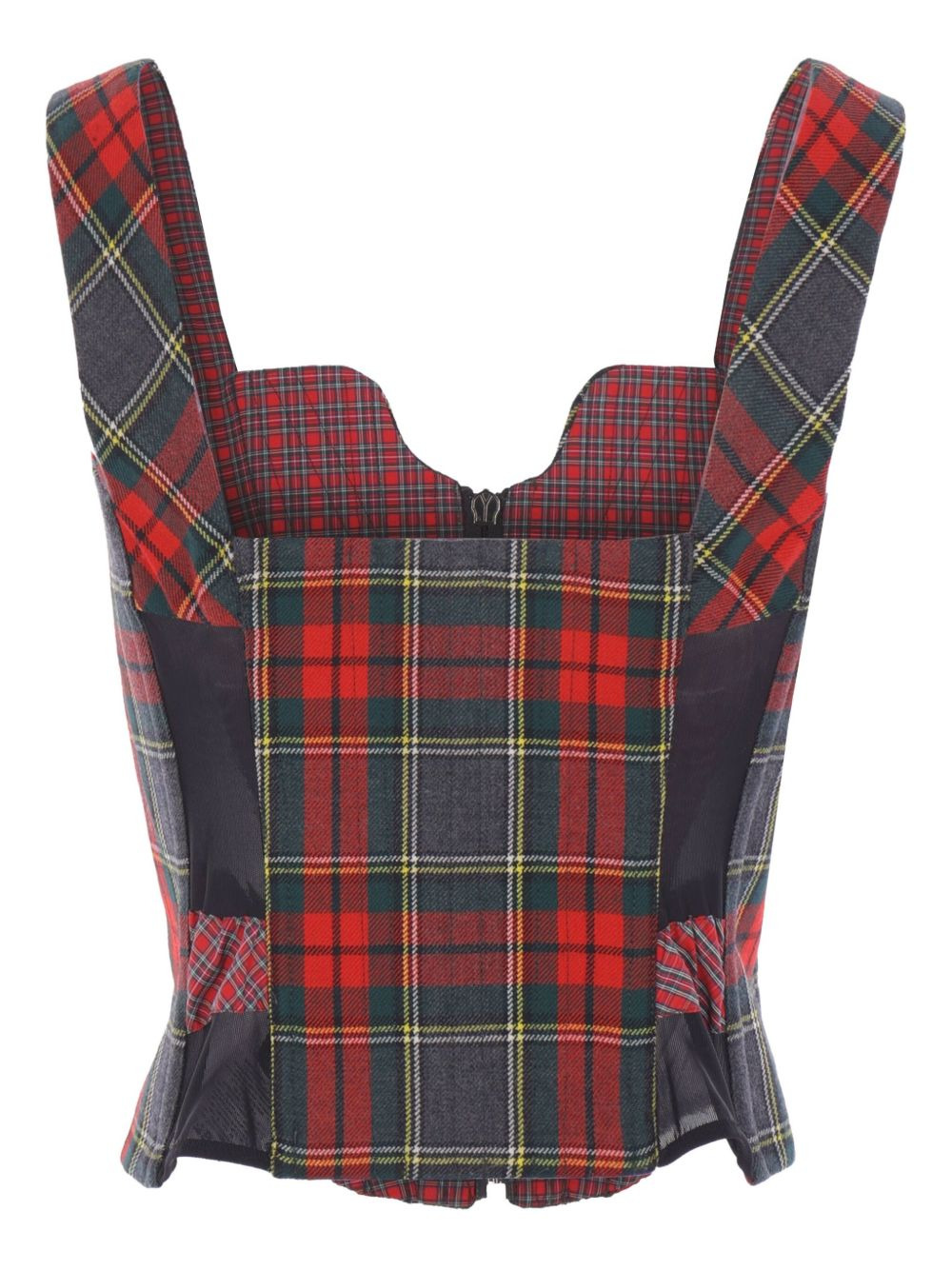 tartan zip-front top - 2