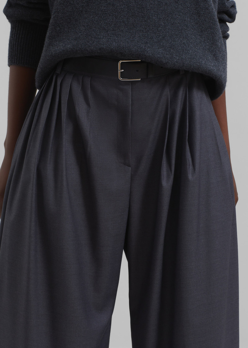 Nyla Pleated Pants - Charcoal 5