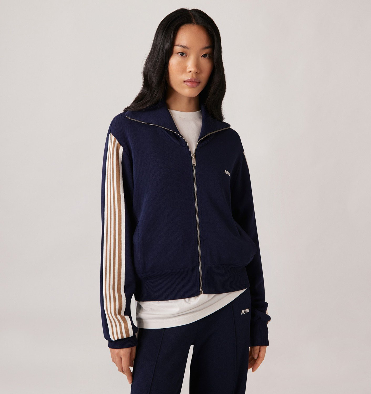 KNITTED TENNIS VISCOSE ZIP JACKET WOMAN - 2