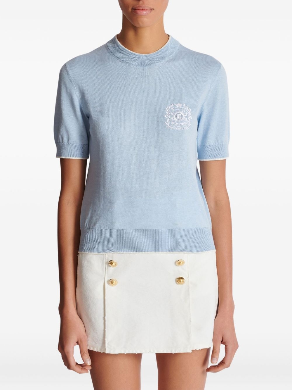 Emblème-embroidered T-shirt - 6